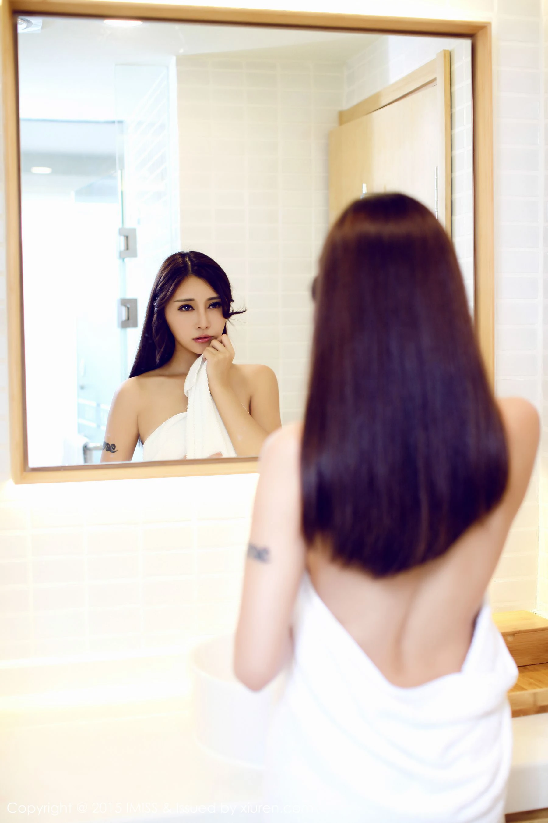 樂樂Mango《浴巾裹胸+丁字裤》 爱蜜社IMiss Vol.009