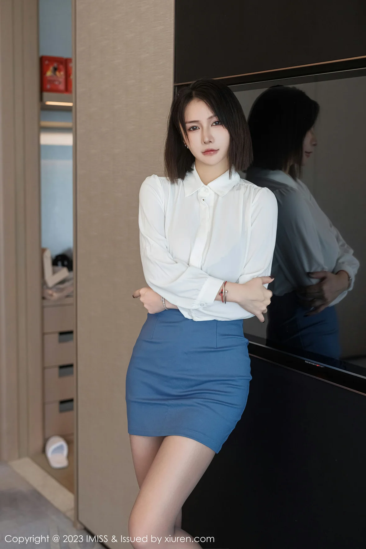 爱蜜社 Vol.737 Evon陈赞之 黑色蕾丝内衣最新性感写真 [59P]