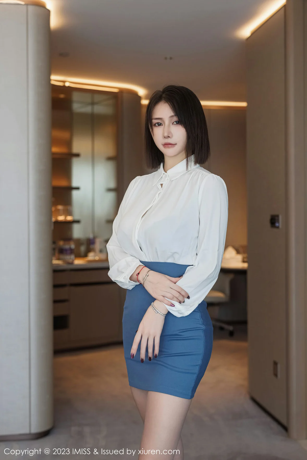 爱蜜社 Vol.737 Evon陈赞之 黑色蕾丝内衣最新性感写真 [59P]