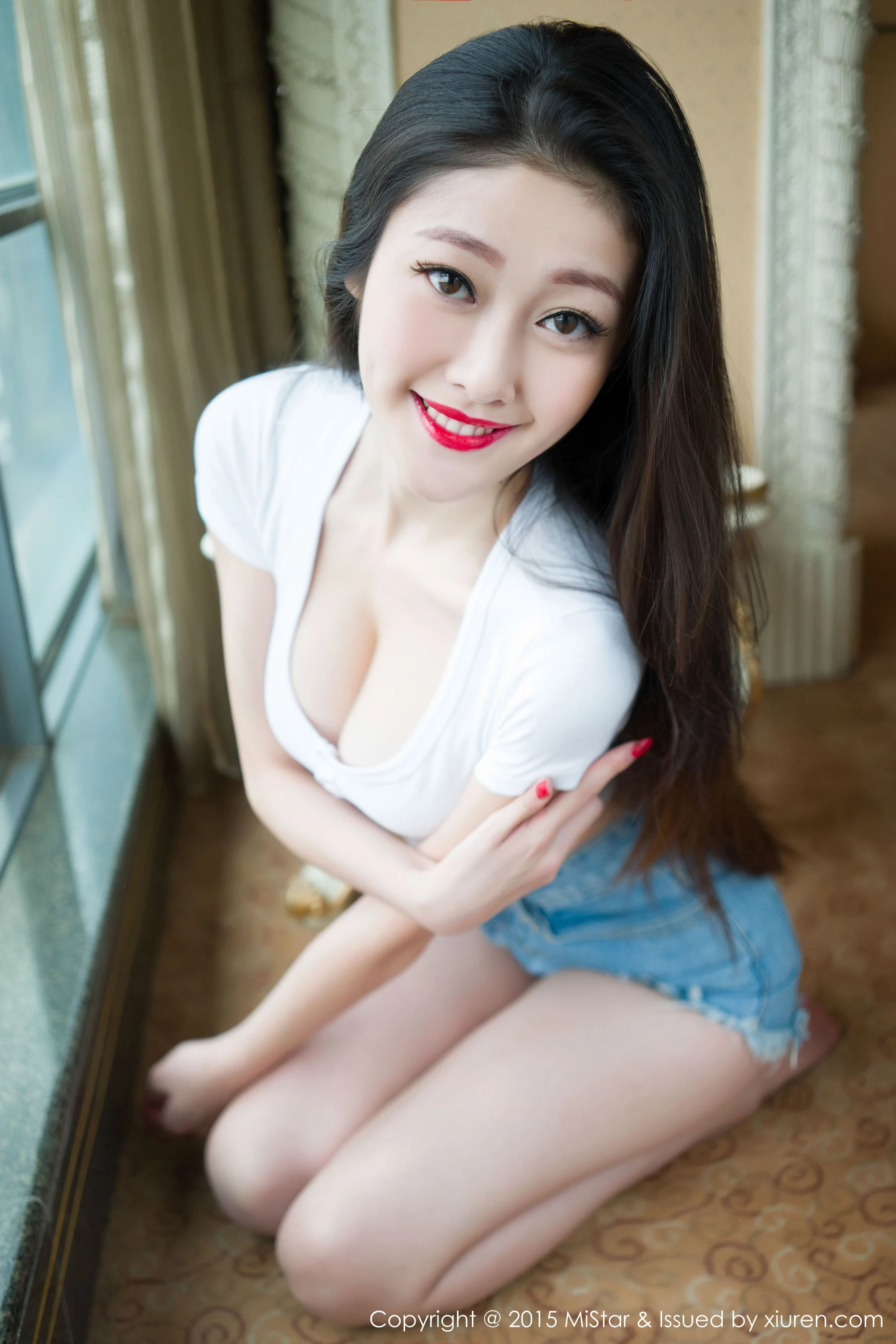 夏妍《牛仔热裤+丁字裤美臀》 魅妍社 Vol.028