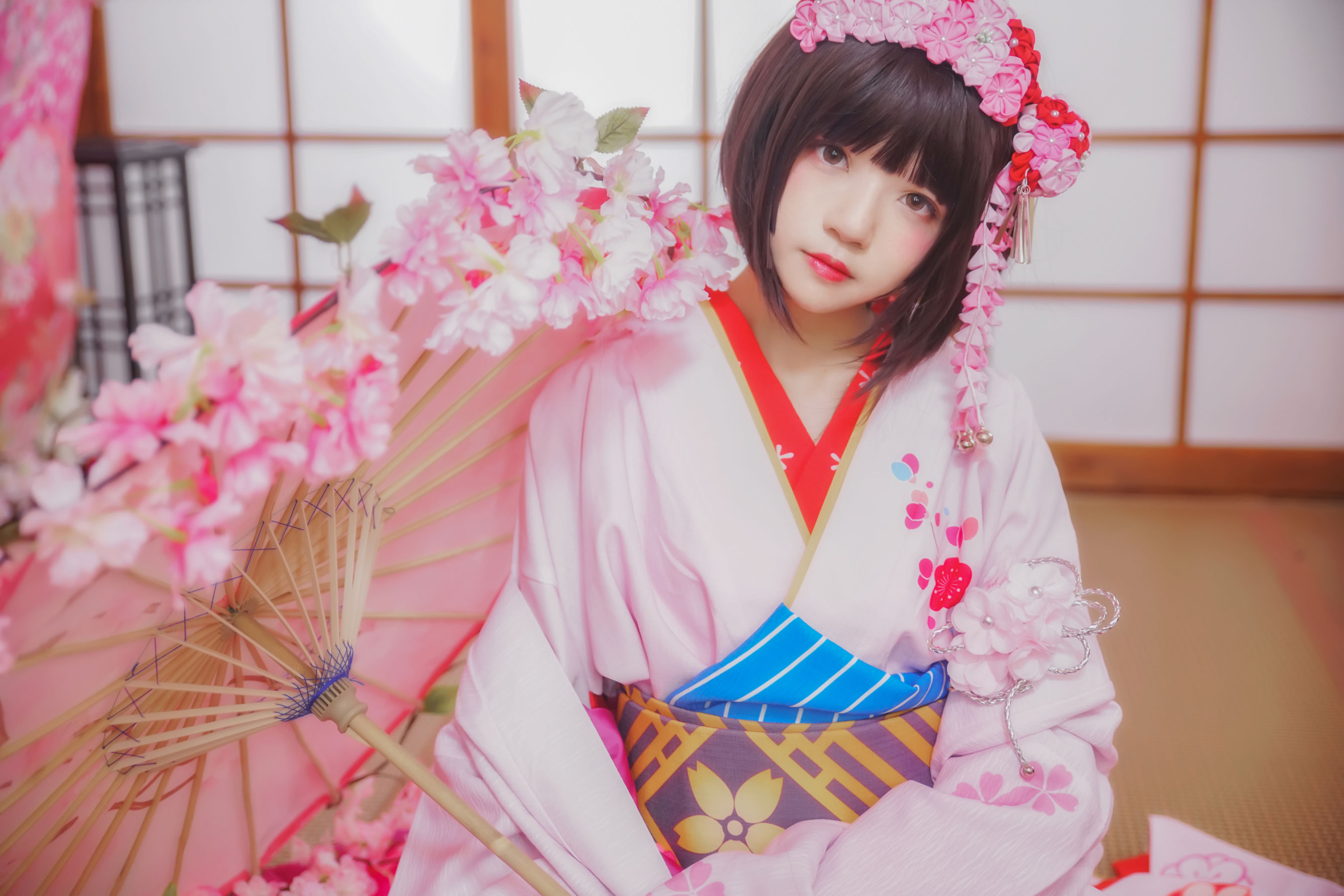 [萝莉COS] 桜桃喵《(加藤惠)和服》 [23P]