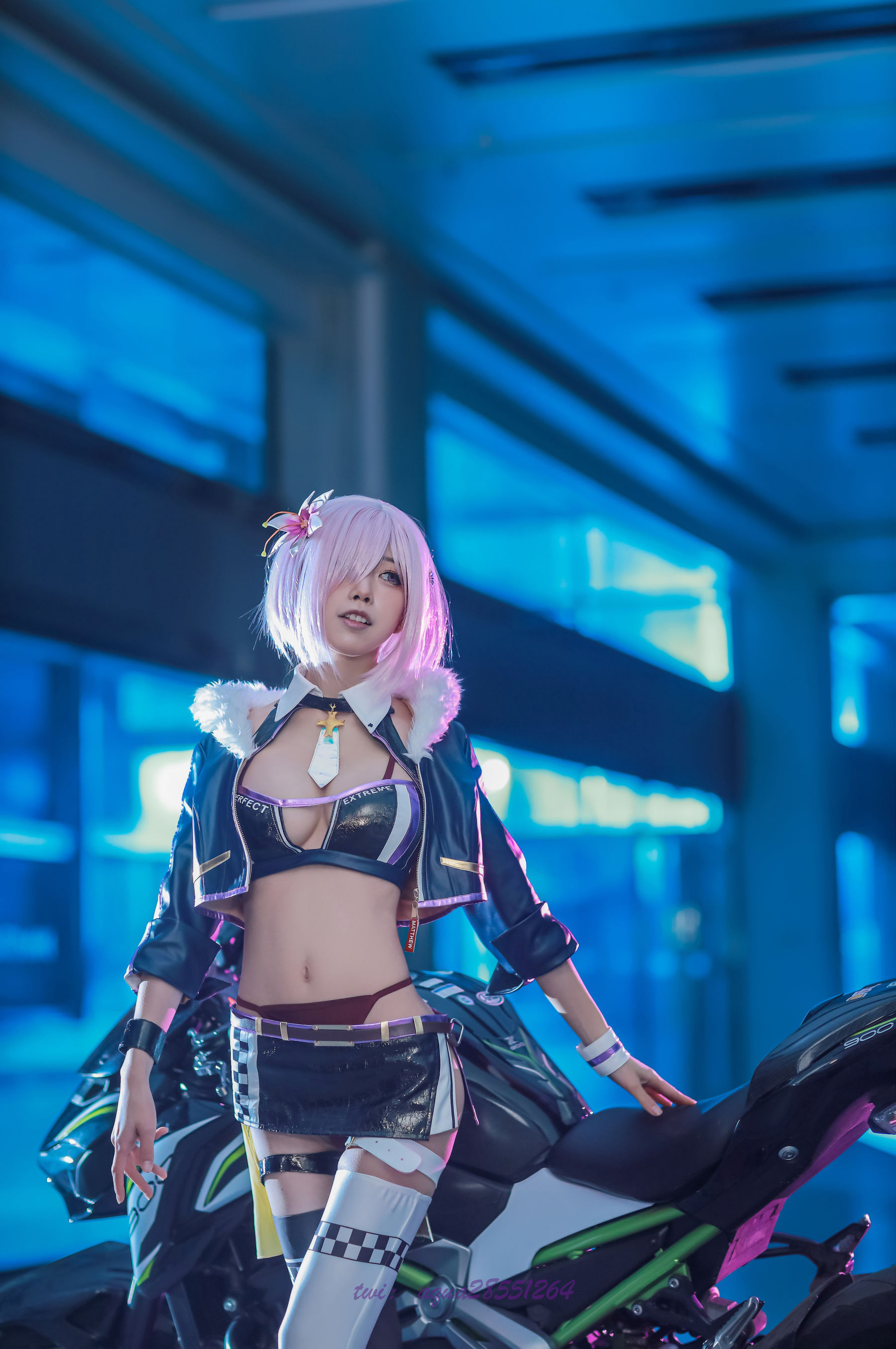 动漫博主水淼aqua – 玛修-同人机车装 [37P]