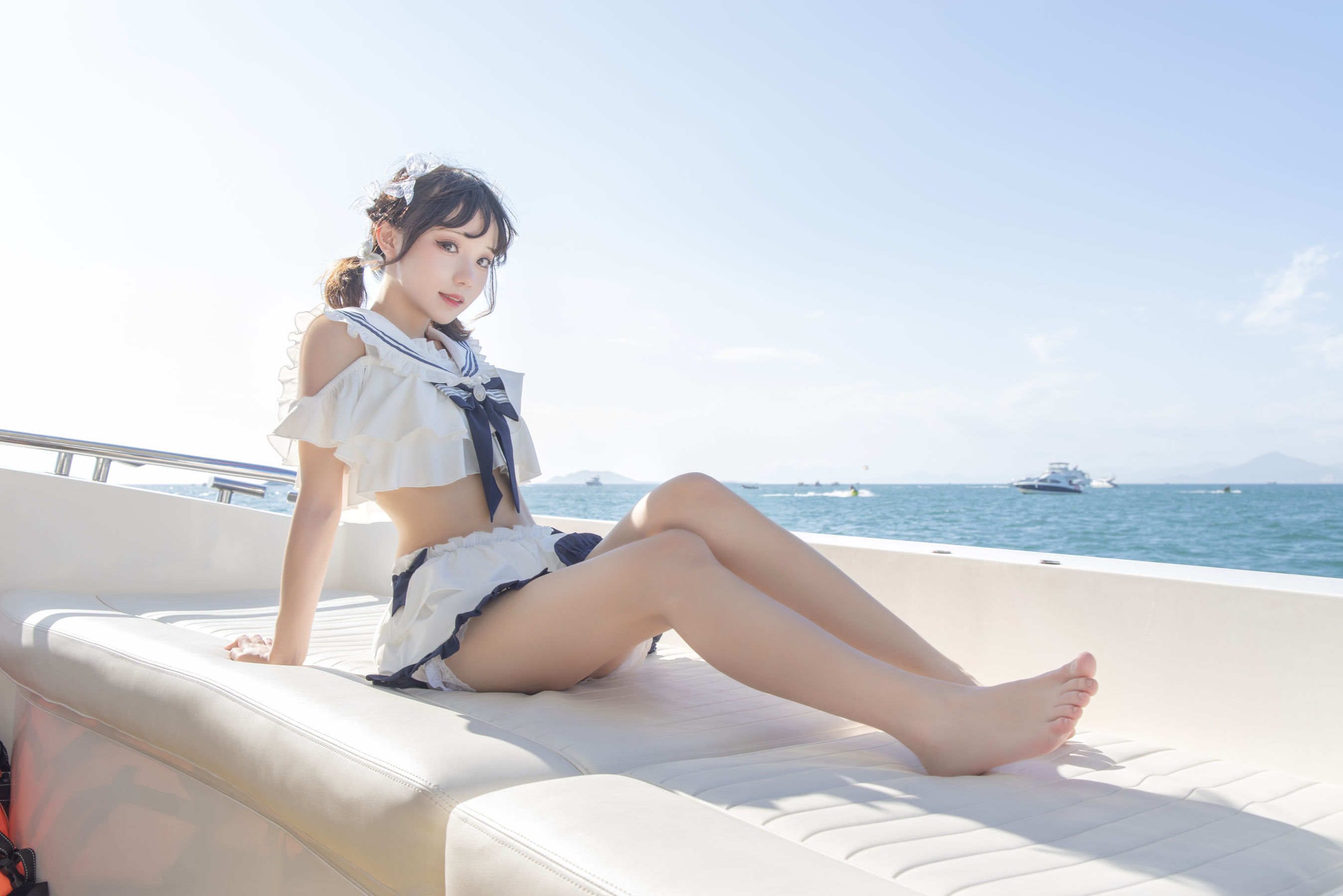 花柒Hana – 三亚熊之海军风泳装 [12P]