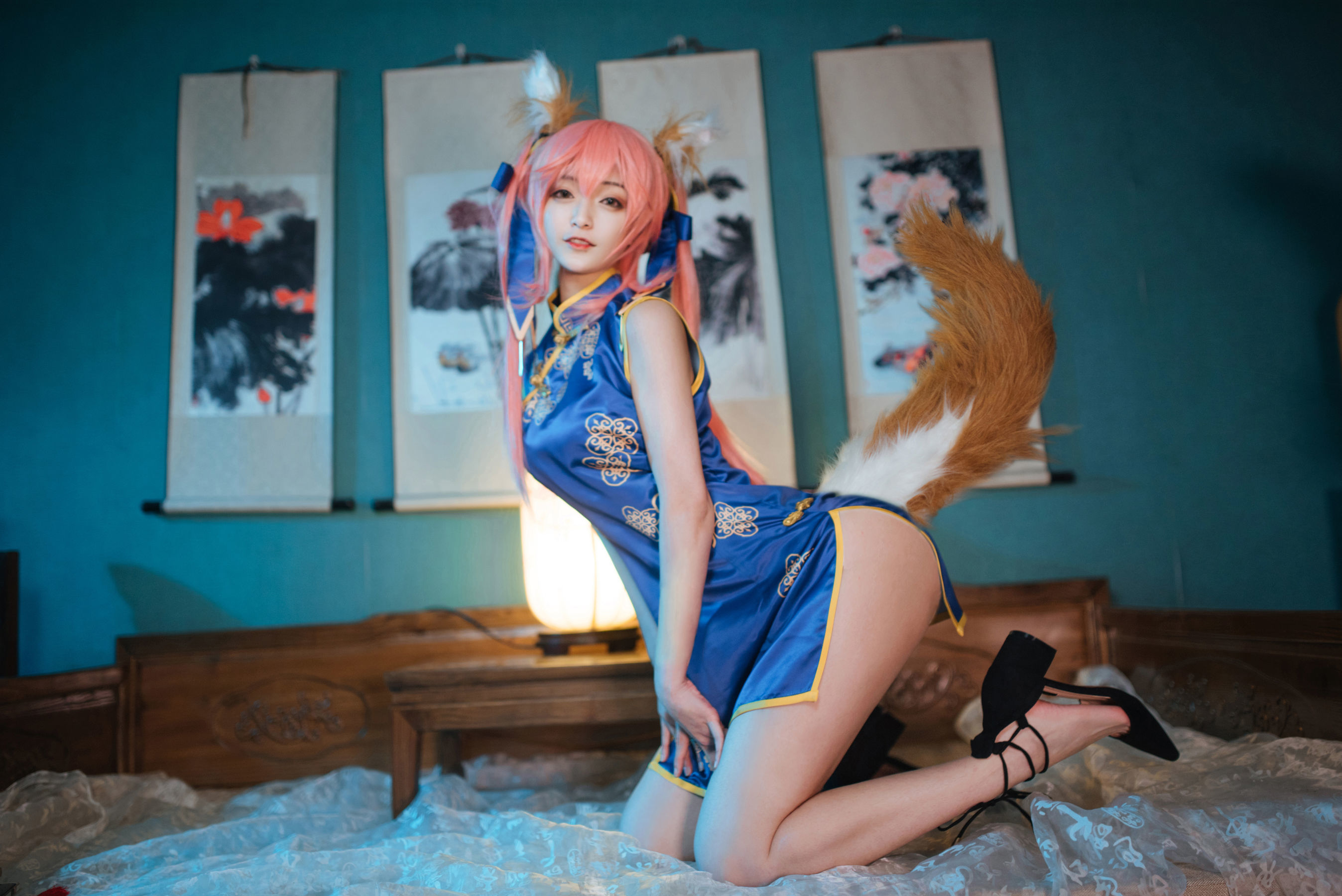 动漫博主铁板烧鬼舞w 玉藻前旗袍 [12P]