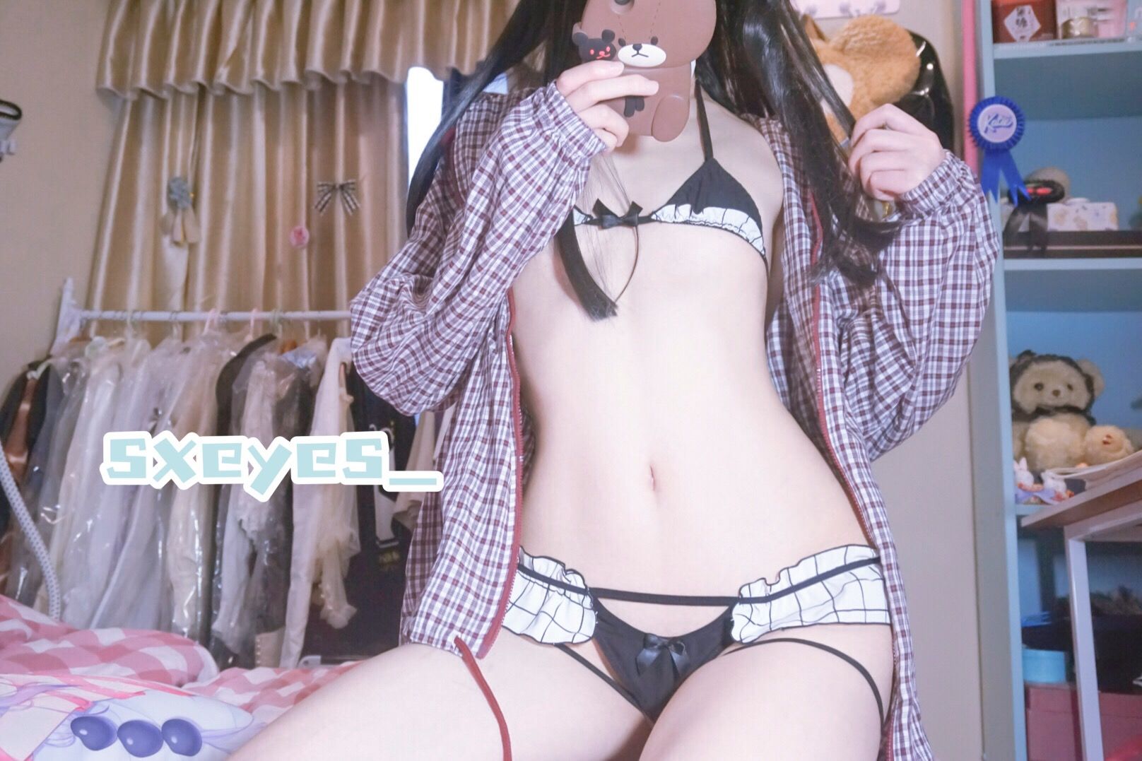 萌妹子眼酱大魔王w – 情趣内衣 [12P]