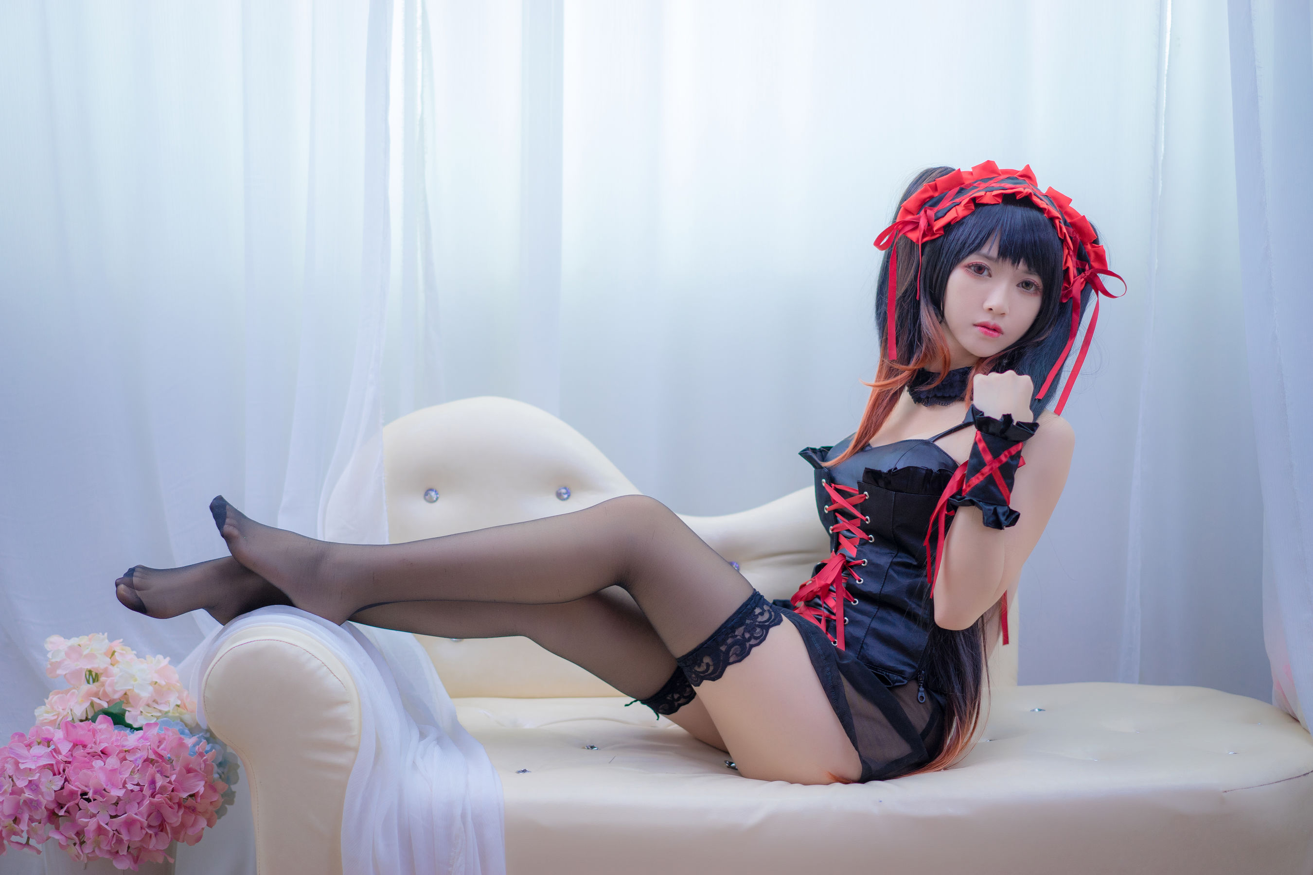 [萝莉COS] 鳗鱼霏儿 – 狂三系列 睡衣 [13P]