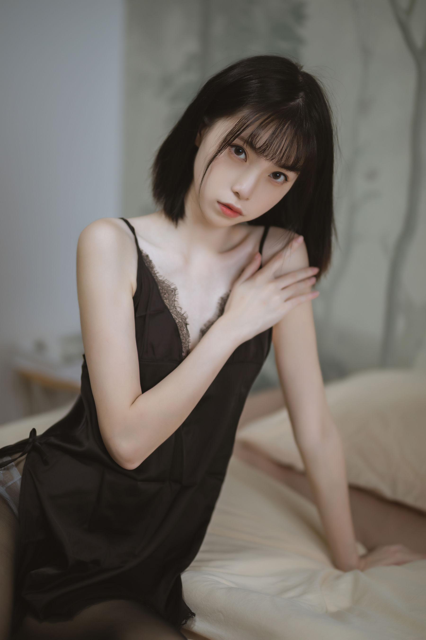 许岚 – 黑色蕾丝睡衣 [40P]