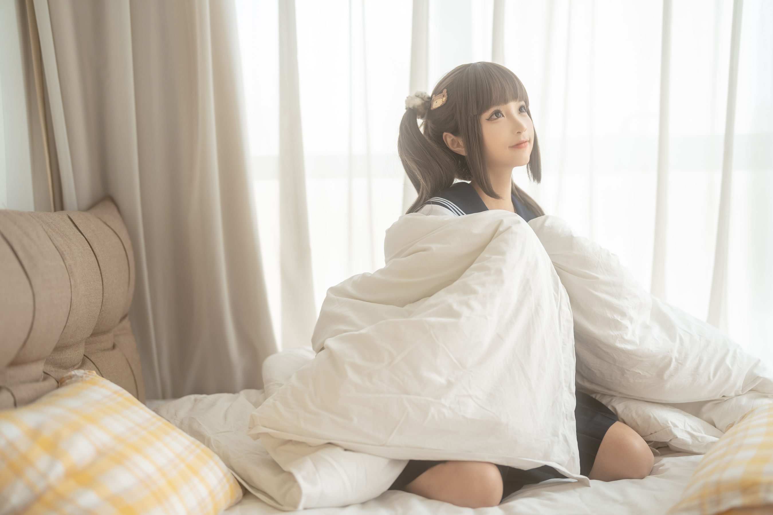 动漫博主蠢沫沫 – 被窝JK [15P]