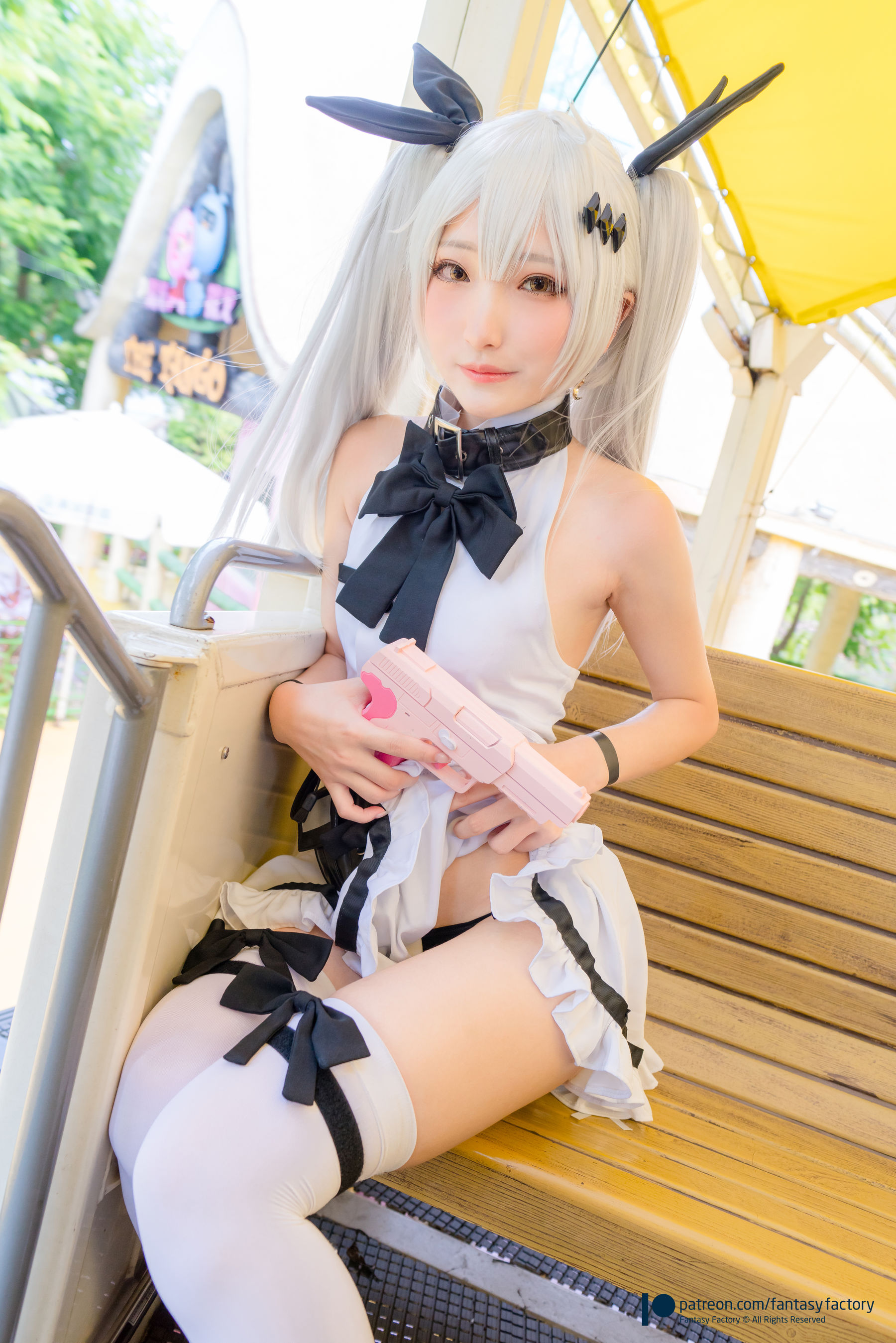 [Cosplay写真] 小丁 《Fantasy Factory》 – 2019.11 黑白 薄纱 网袜 [74P]