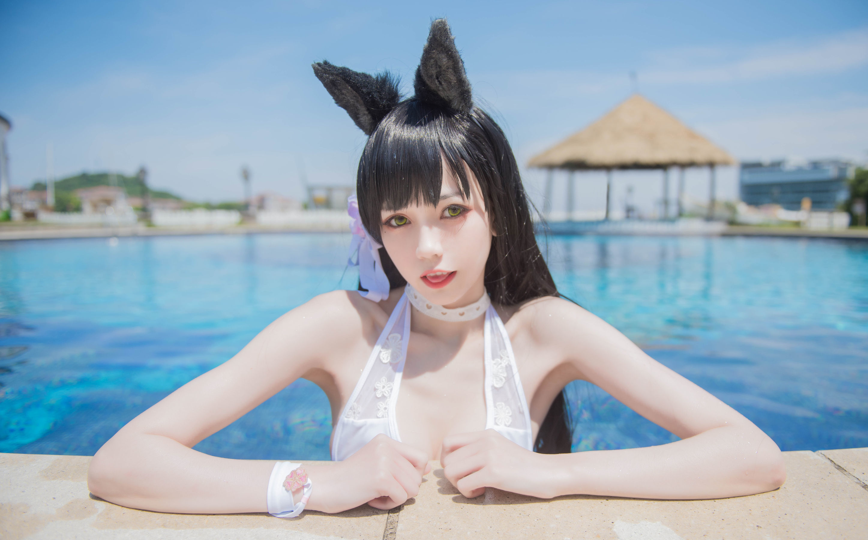 [萝莉COS] 小妖精你的负卿 – 爱宕泳装 [18P]