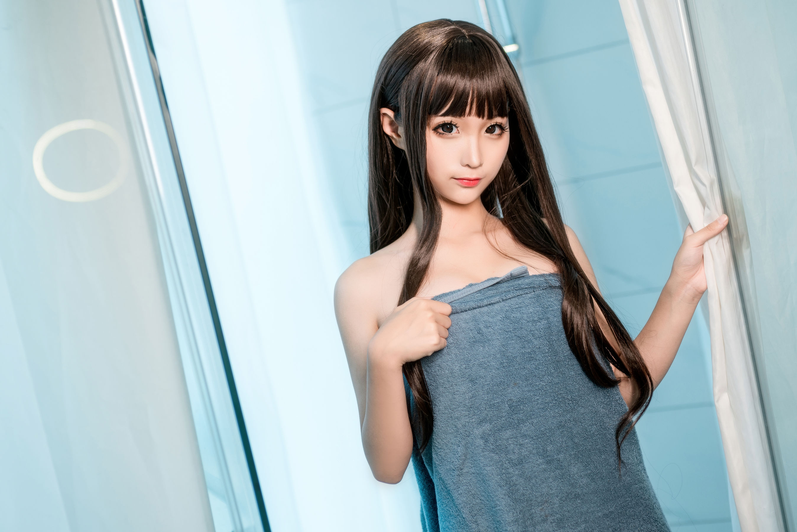 动漫博主蠢沫沫 – 灰浴巾 [40P]