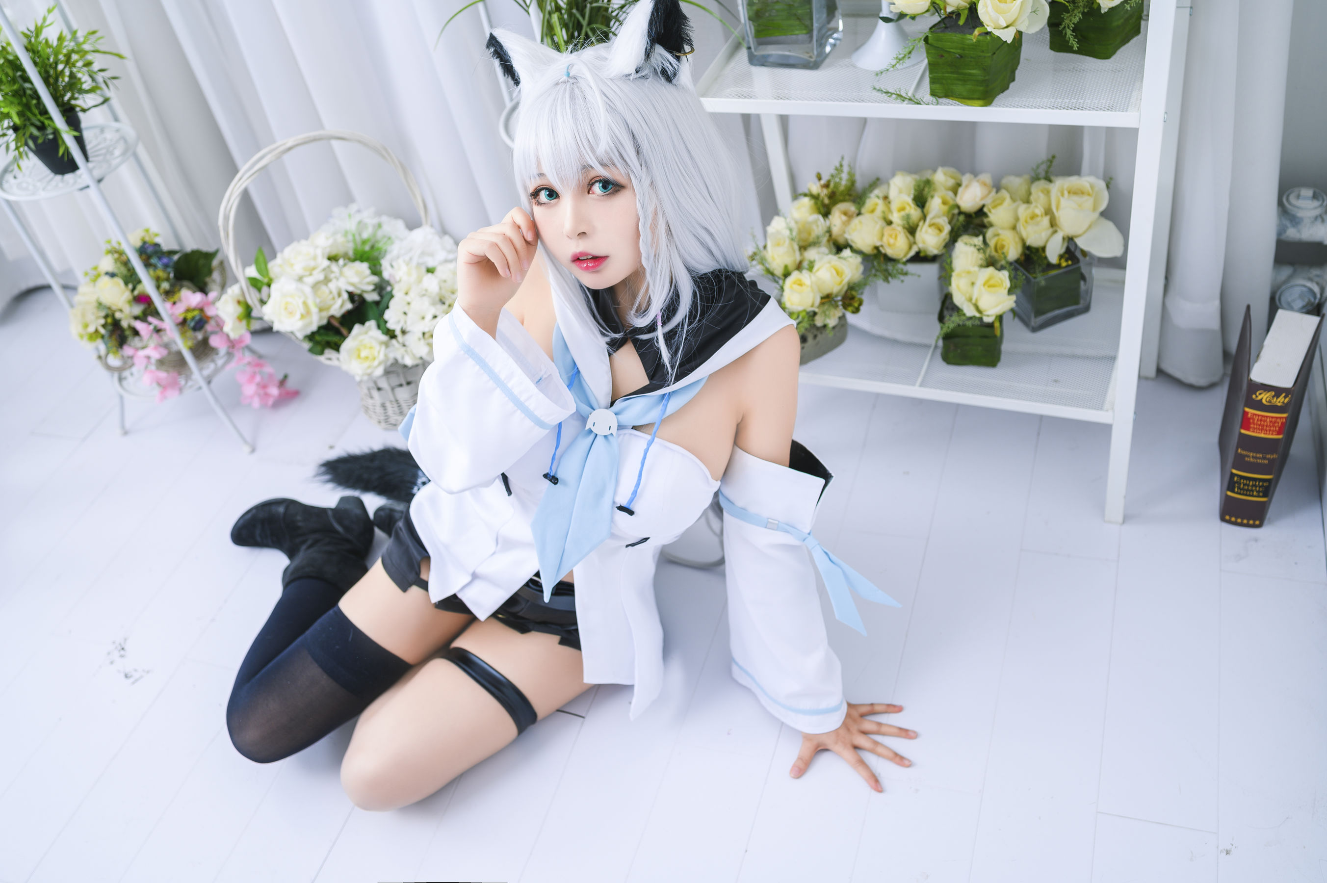 大眼萌妹黑猫猫OvO – 白上吹雪 [12P]