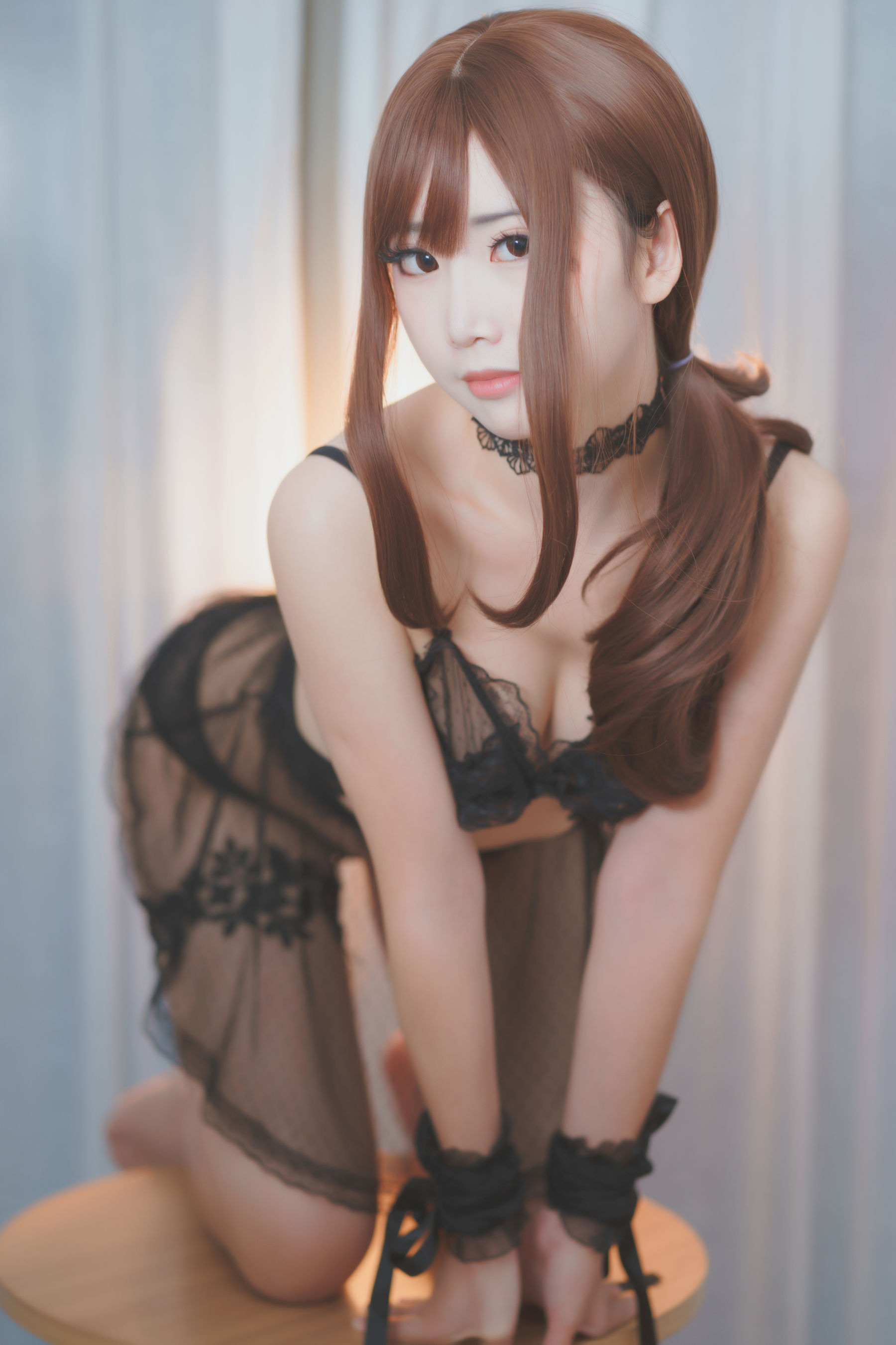 可爱人气Coser面饼仙儿 黑纱私房 [18P]