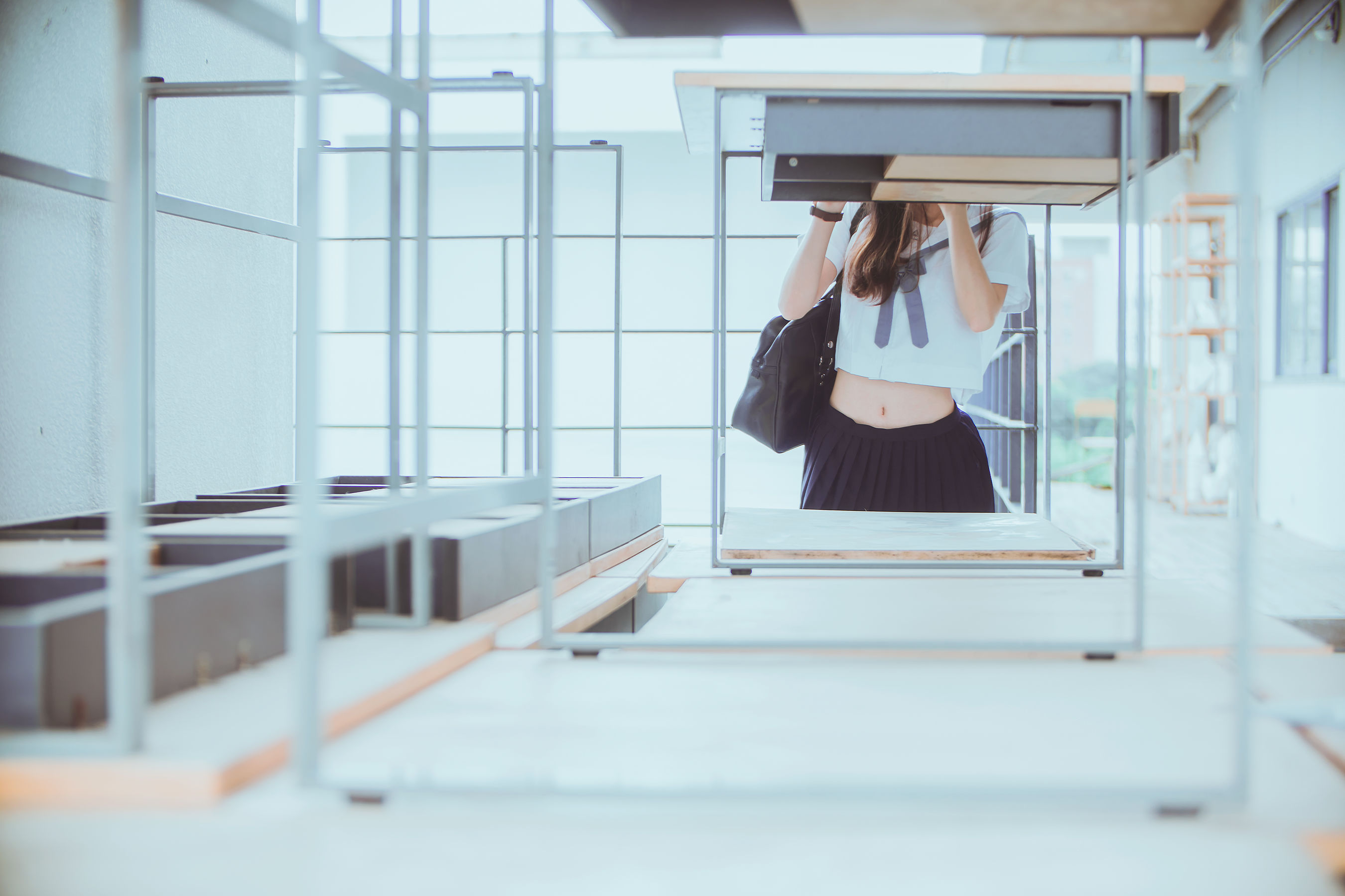 [萝莉COS] 桜桃喵《蓝白水手服》 [39P]