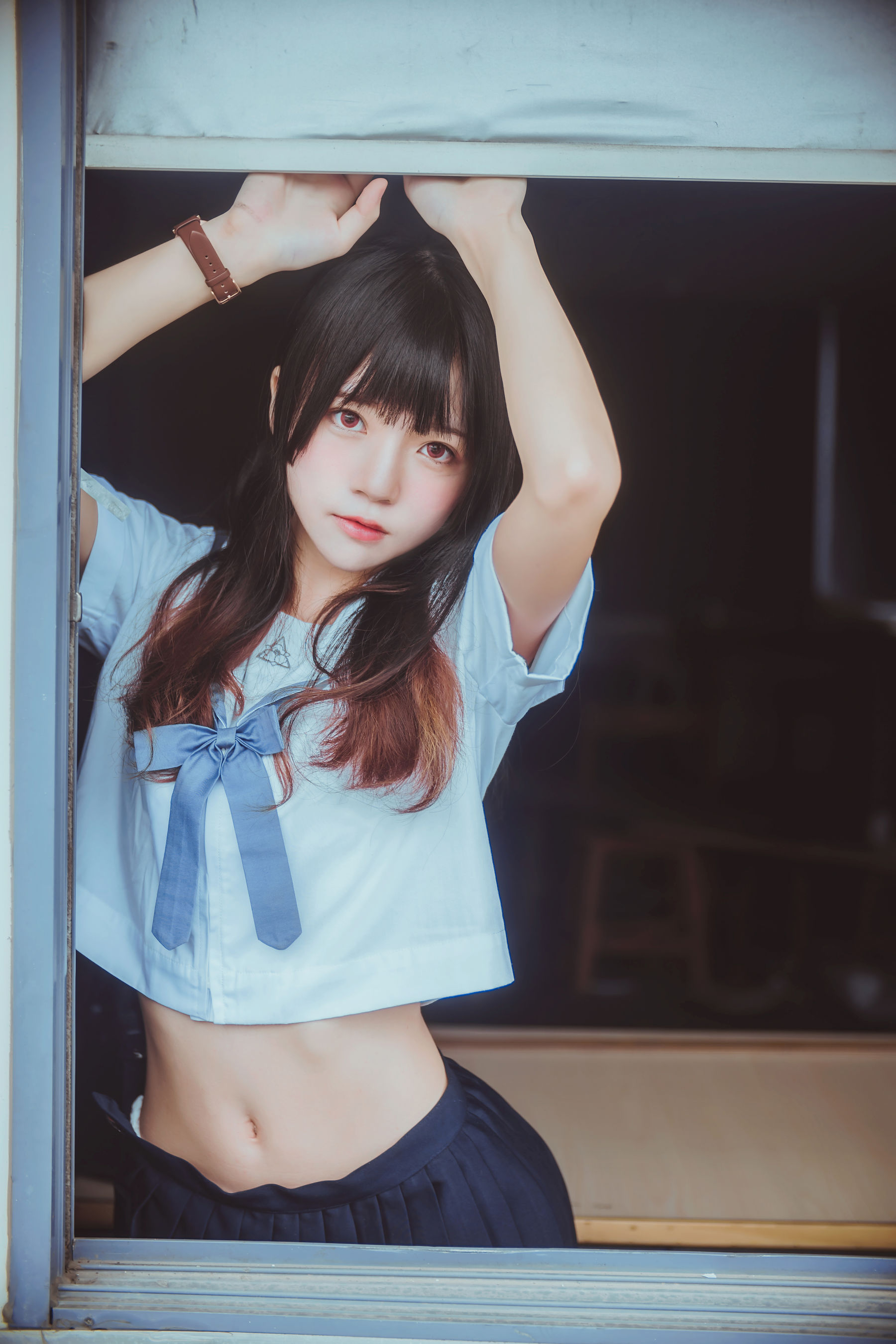 [萝莉COS] 桜桃喵《蓝白水手服》 [39P]