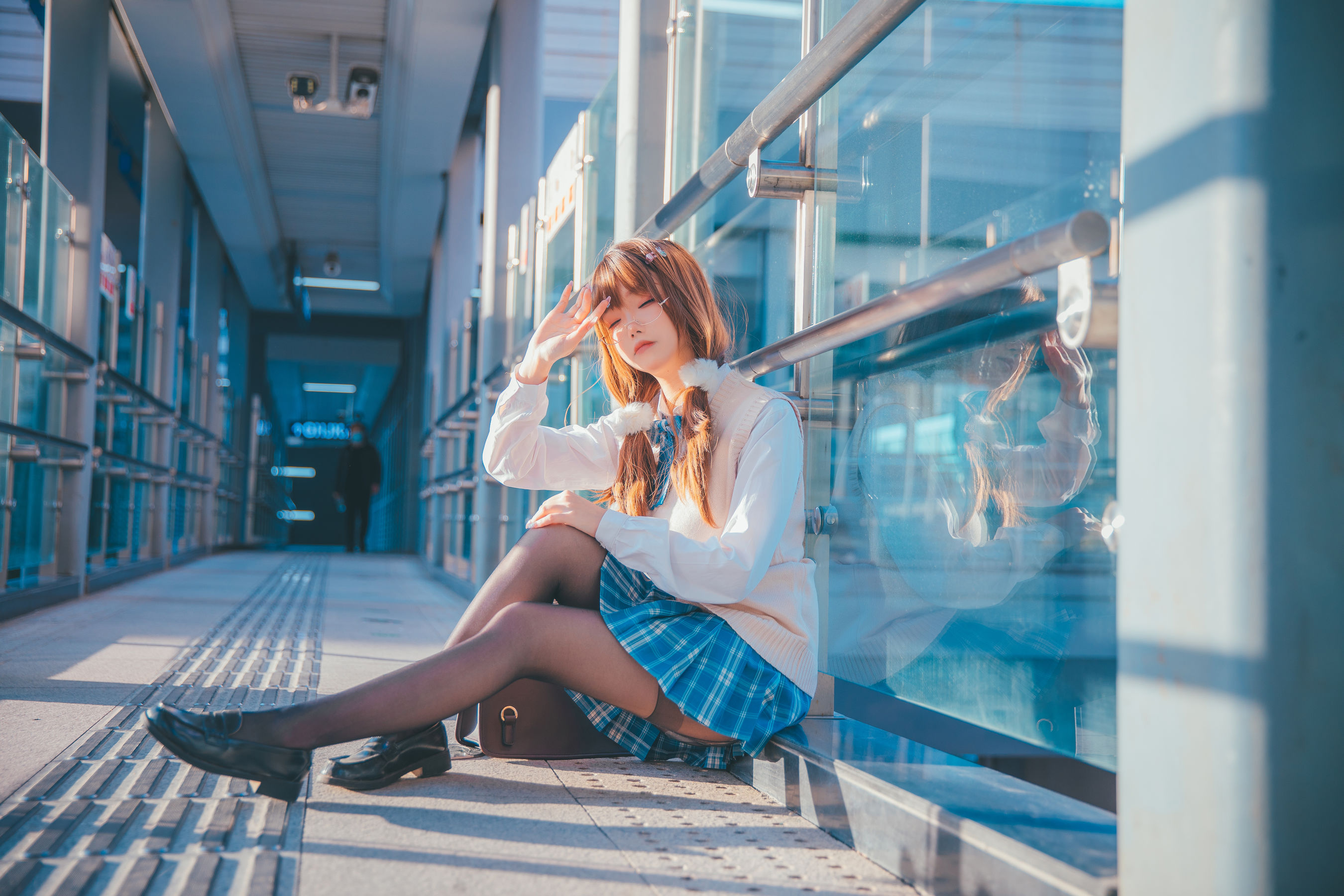 动漫博主雪晴Astra – JK夕阳 [25P]