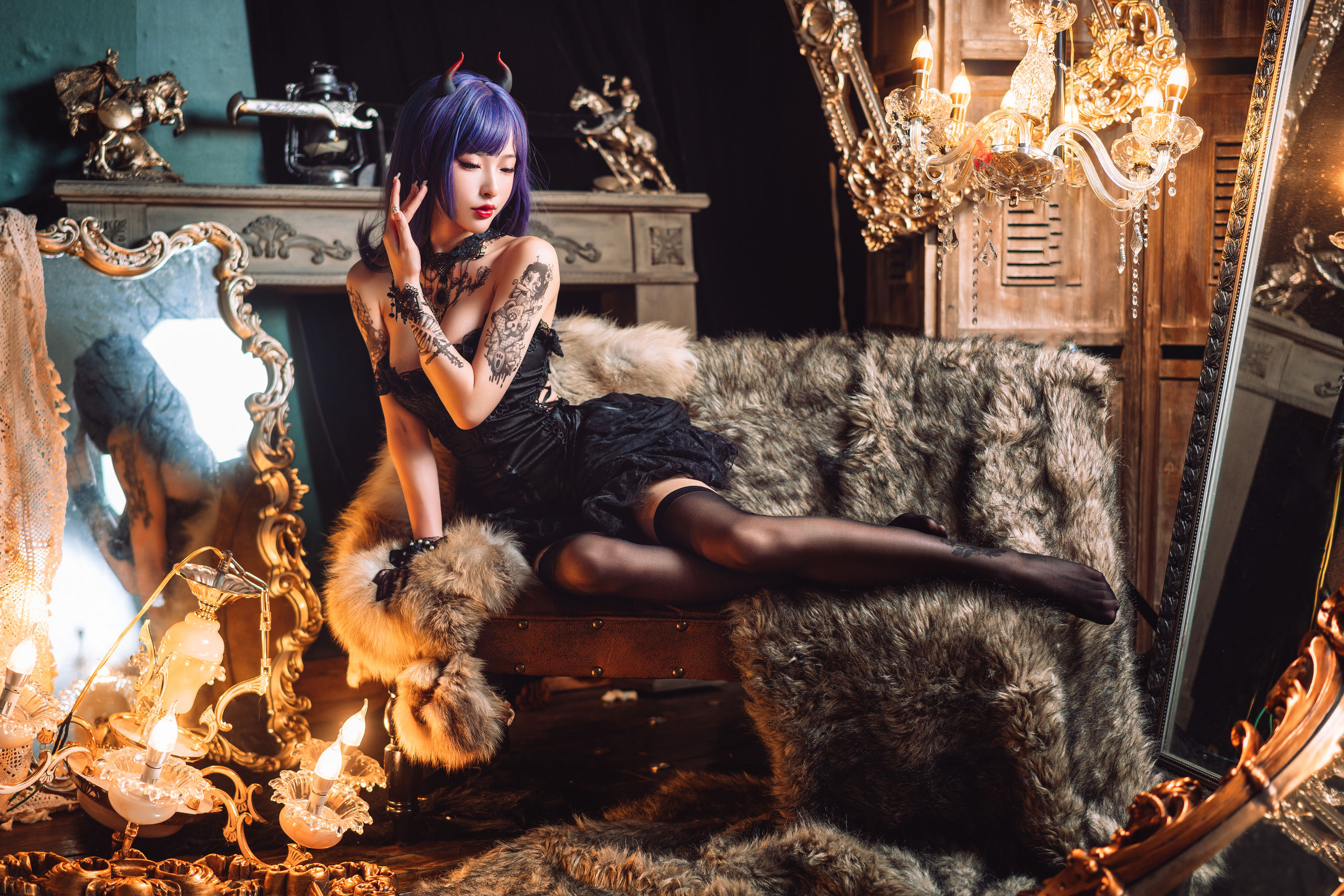 尤物清水由乃 – 暗黑纹身 [30P]