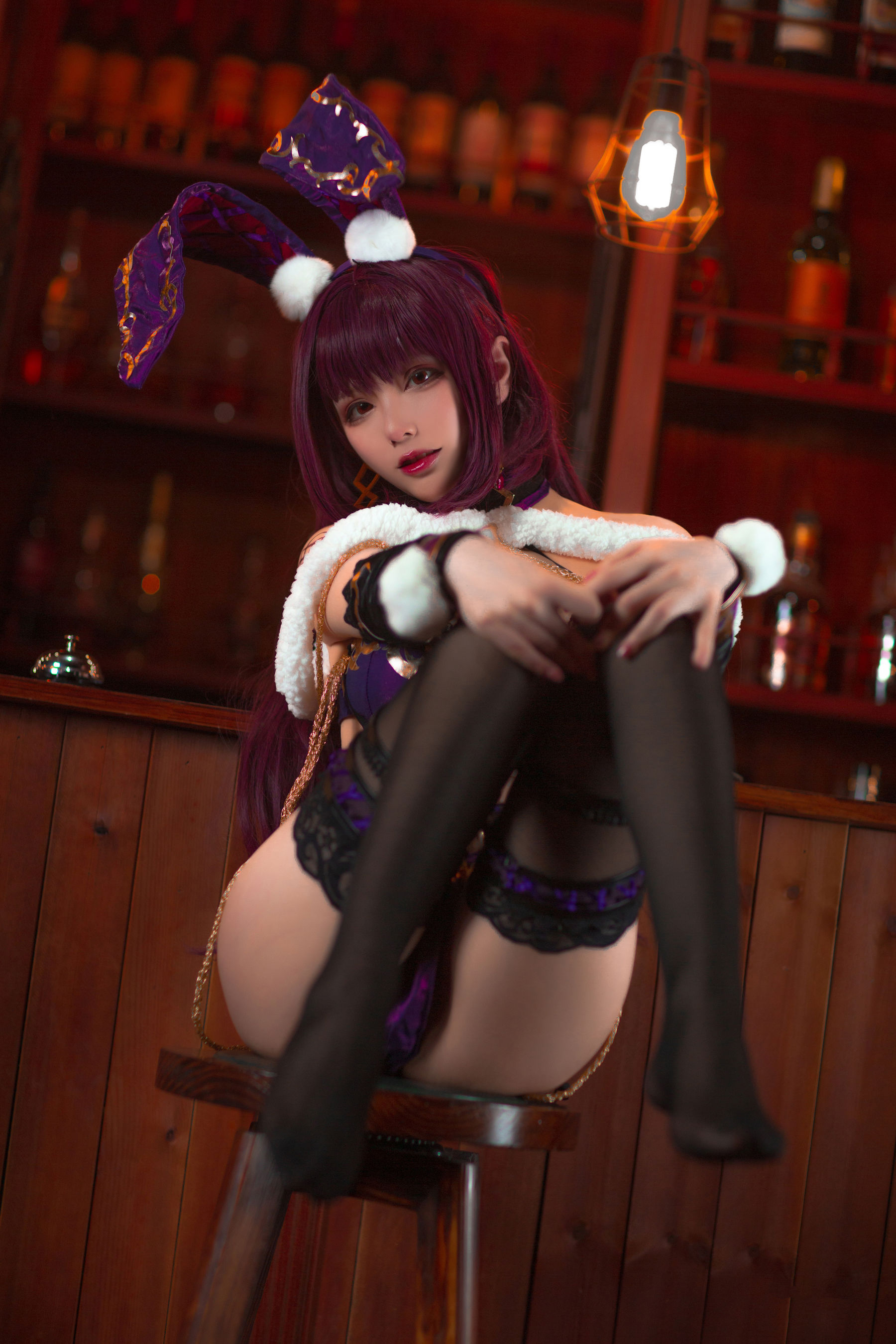 [Cosplay写真] 起司块wii – 斯卡哈兔女郎 [32P]