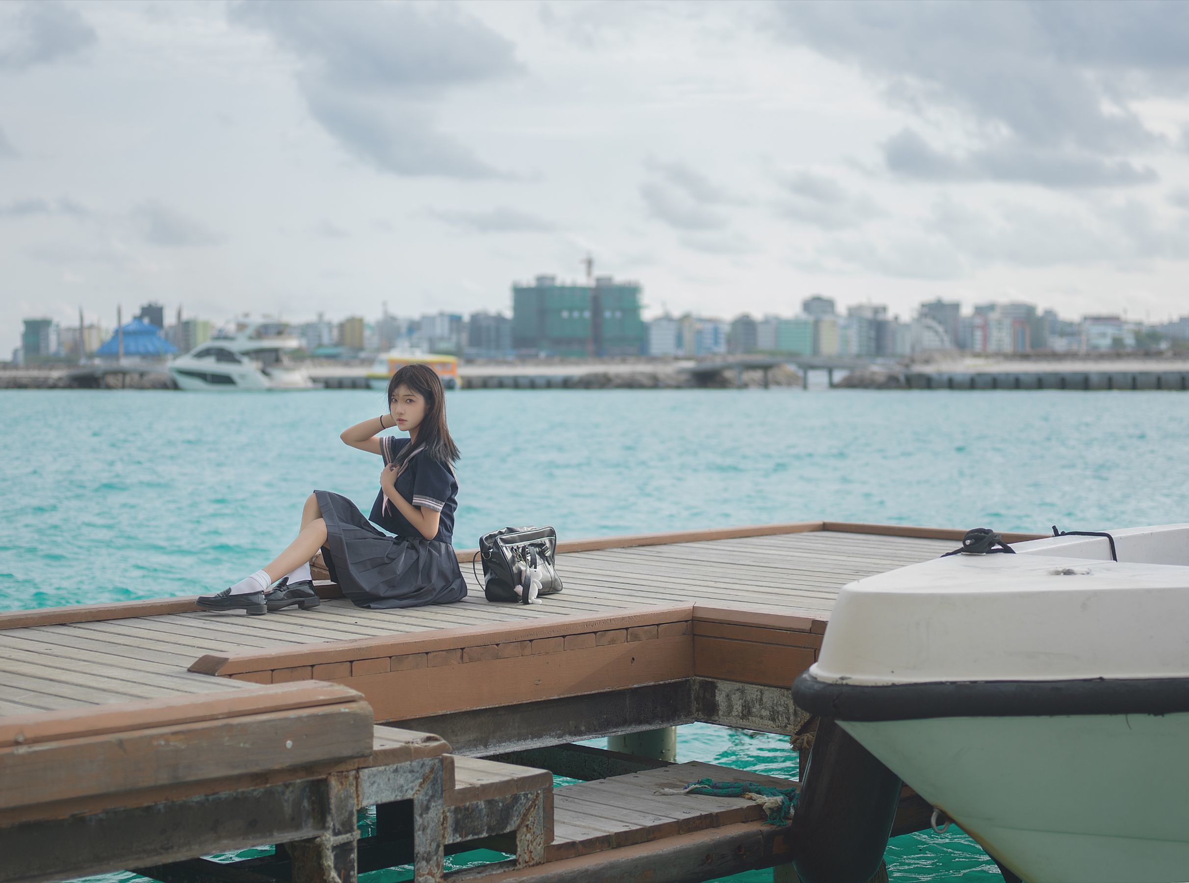 动漫博主南桃Momoko – 蓝jk [12P]