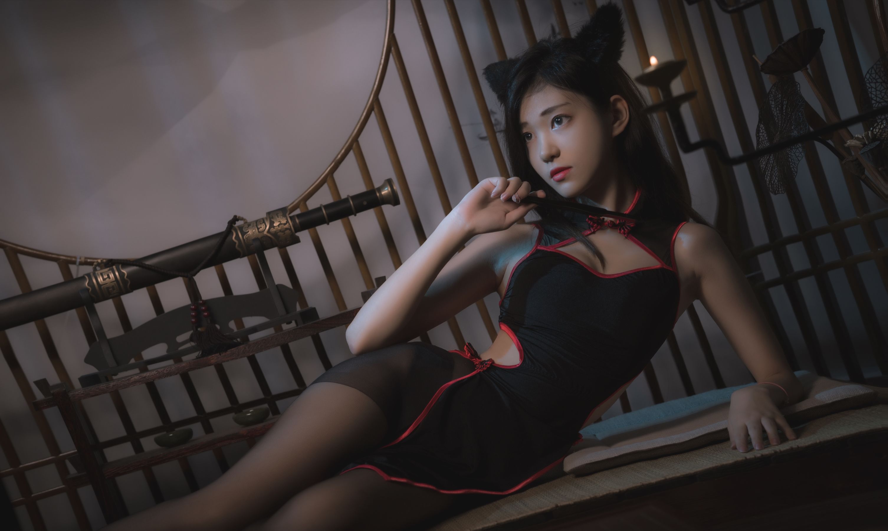 动漫博主南桃Momoko 黑旗袍 [25P]