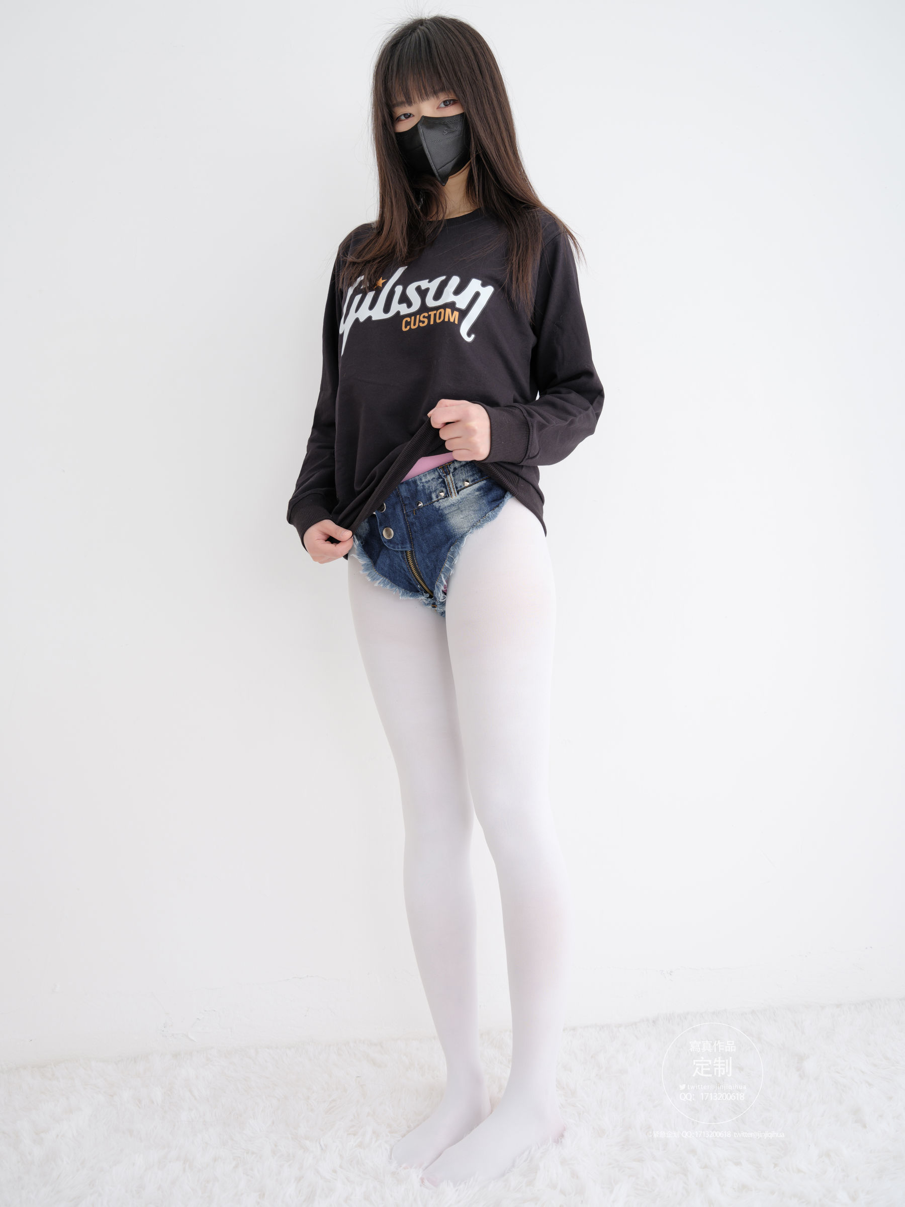 [紧急企划] EX-001 见希w 白丝牛仔短裤 [79P]