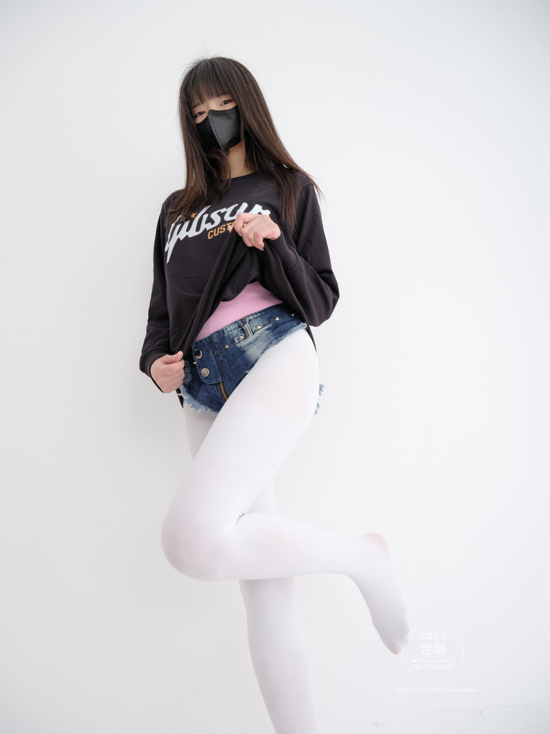 [紧急企划] EX-001 见希w 白丝牛仔短裤 [79P]