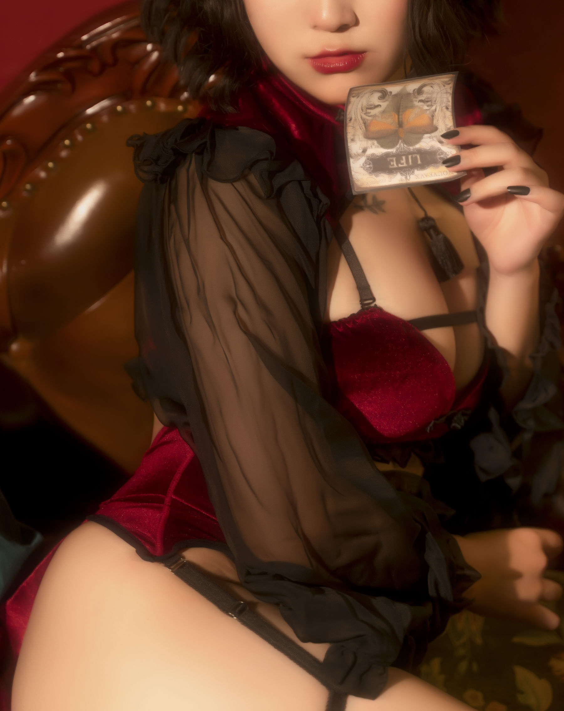 奇行家狗崽(棕桠阿狗崽) – 红丝绒旗袍 [16P]