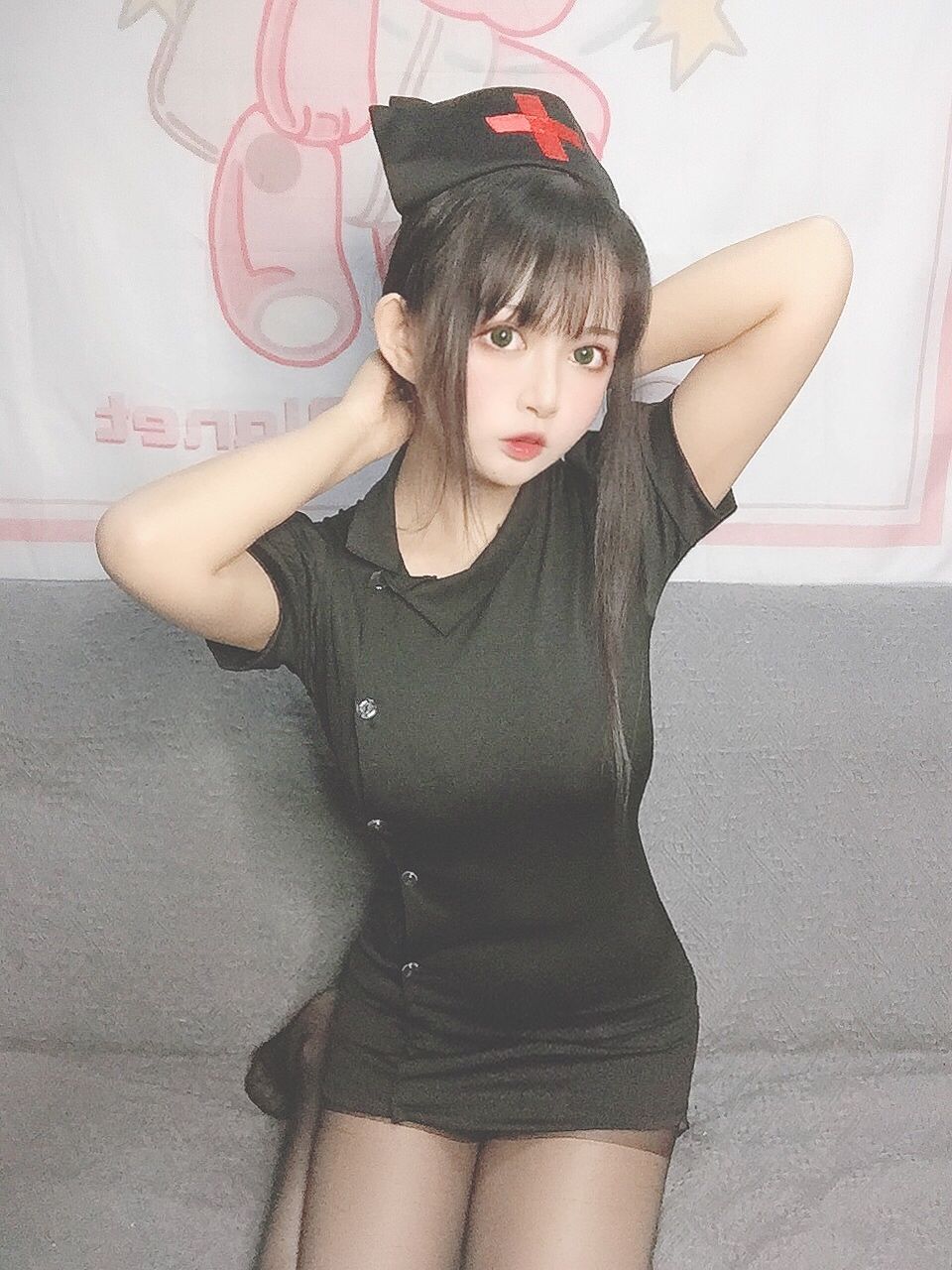 大眼萌妹黑猫猫OvO – 护士喵 [19P]