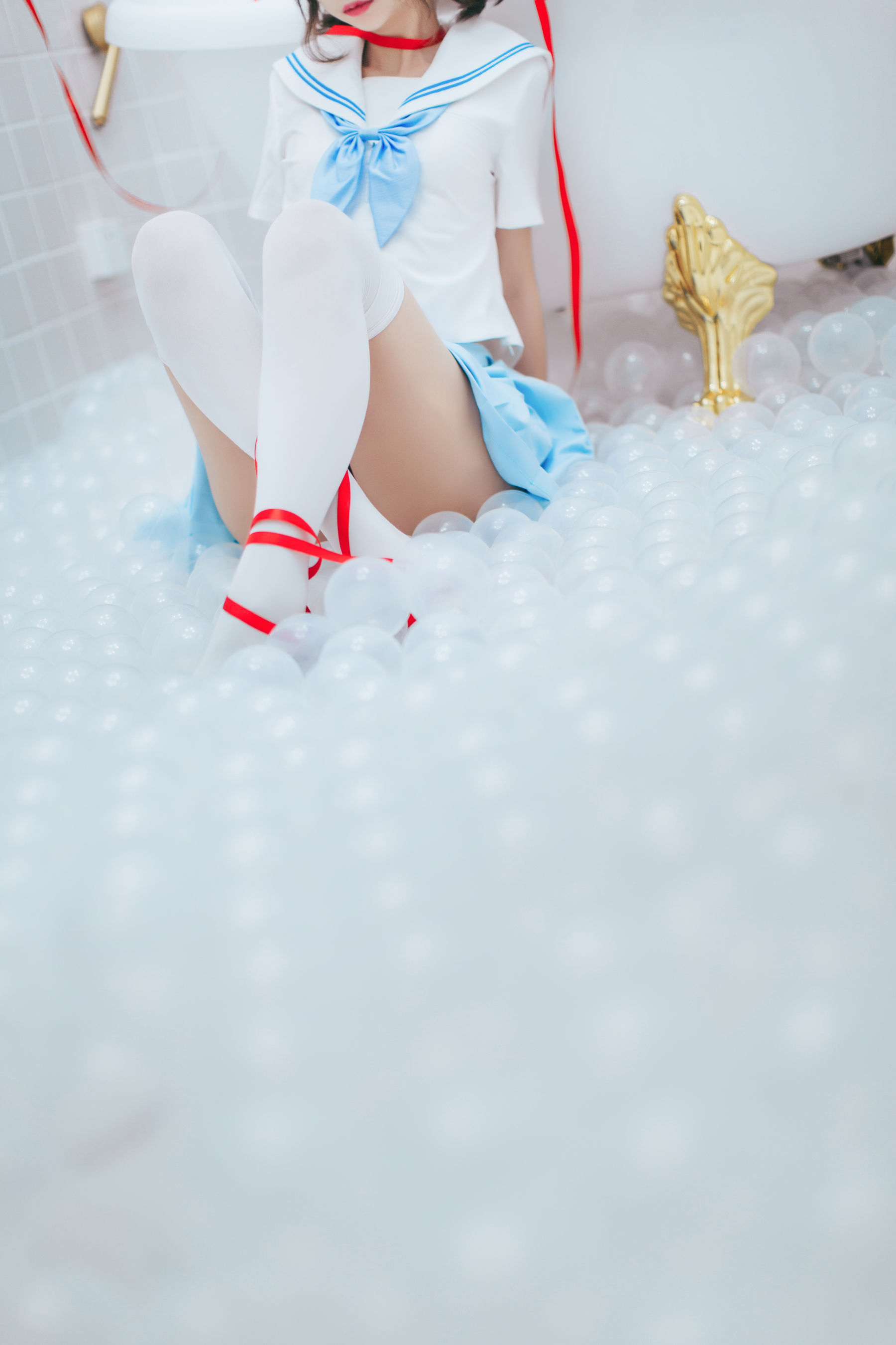 [Cosplay写真] 疯猫ss – 浴室JK [21P]