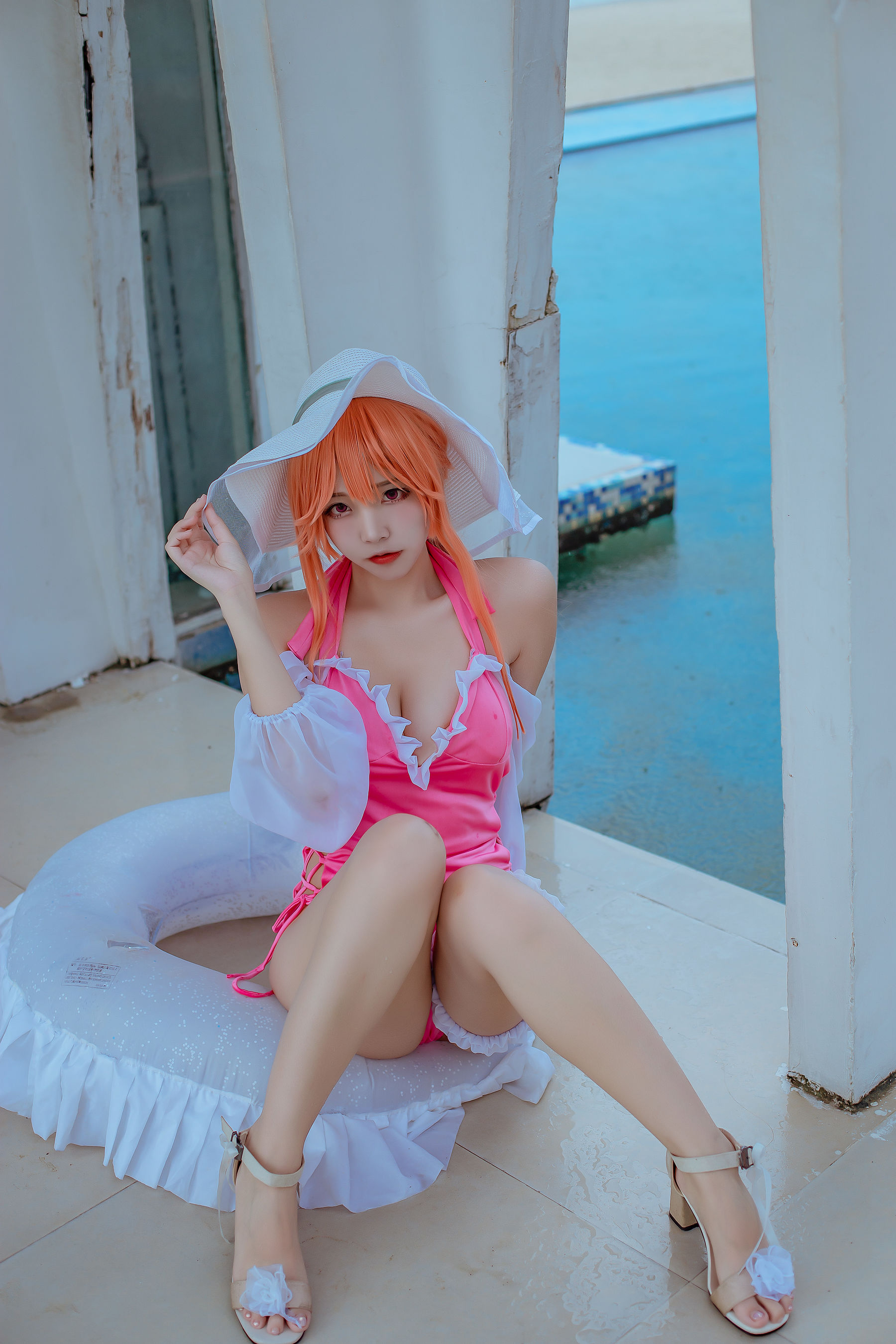 人气Coser二佐Nisa – 碧蓝 黎塞留泳装 [9P]