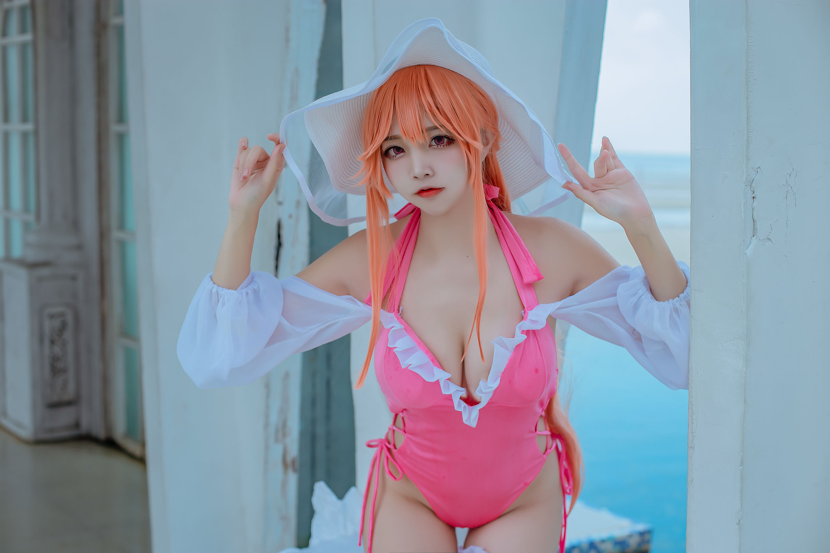 人气Coser二佐Nisa – 碧蓝 黎塞留泳装 [9P]