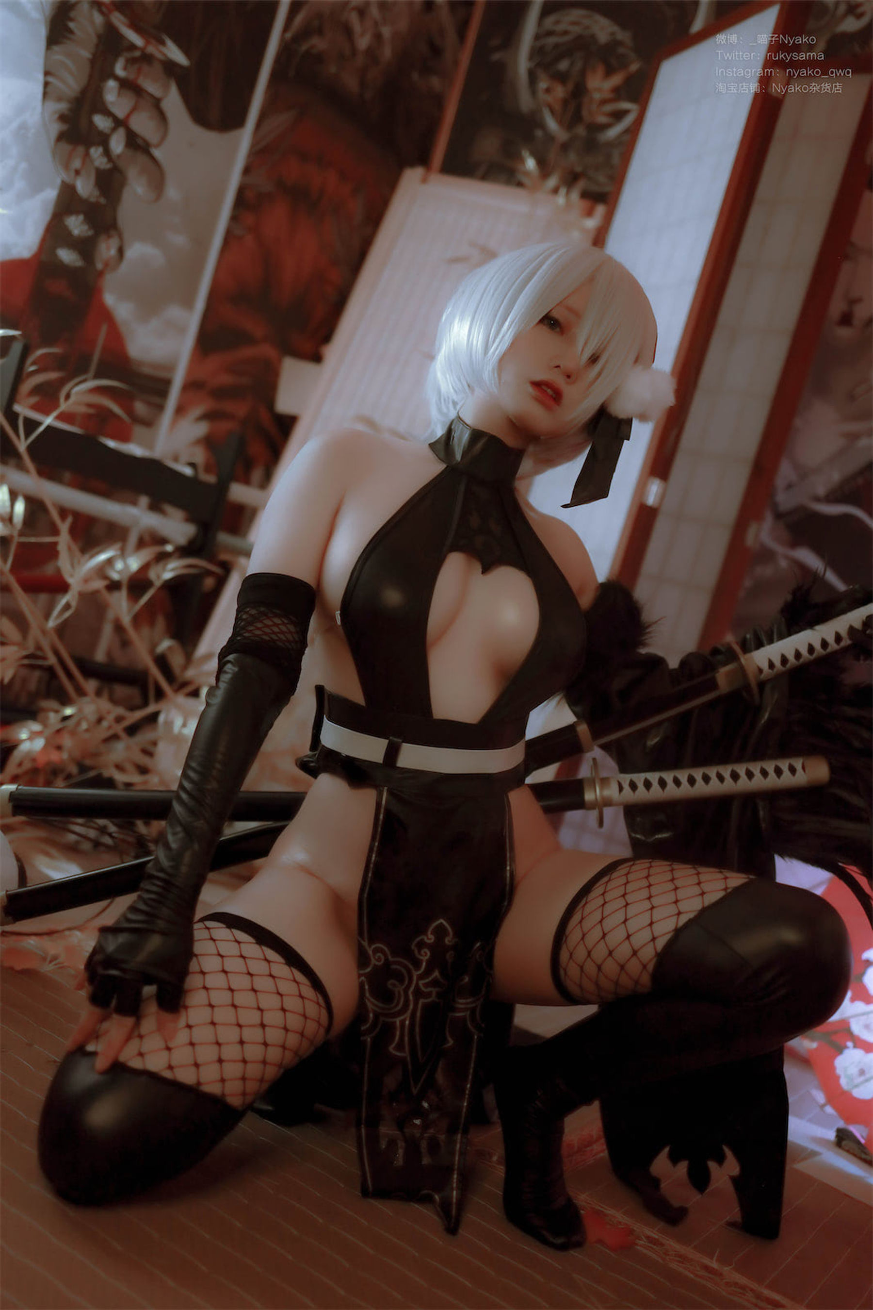 萌妹子Nyako喵子 – 2B同人旗袍 [43P]