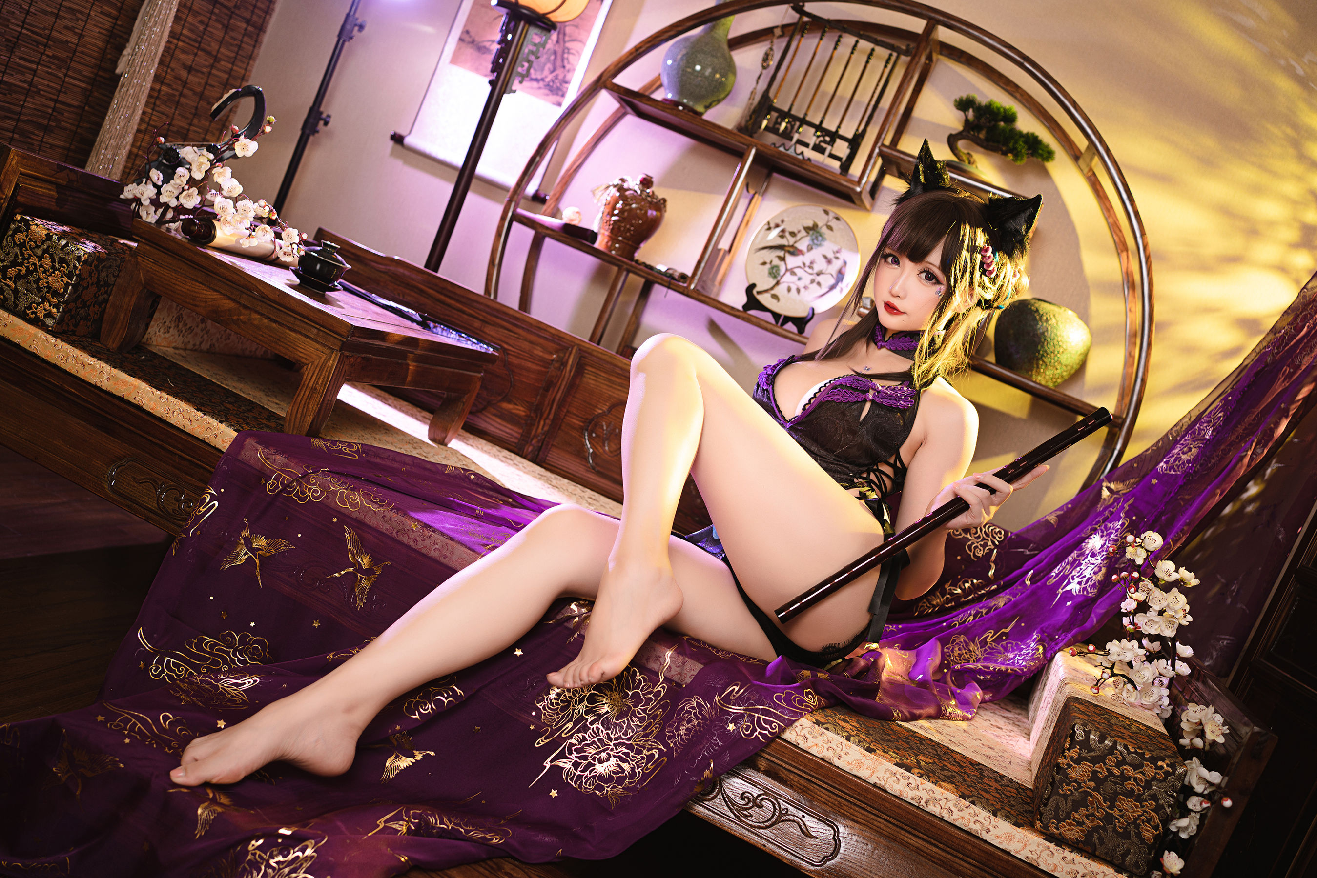 Coser小姐姐星之迟迟 – 蝴蝶旗袍 [46P]