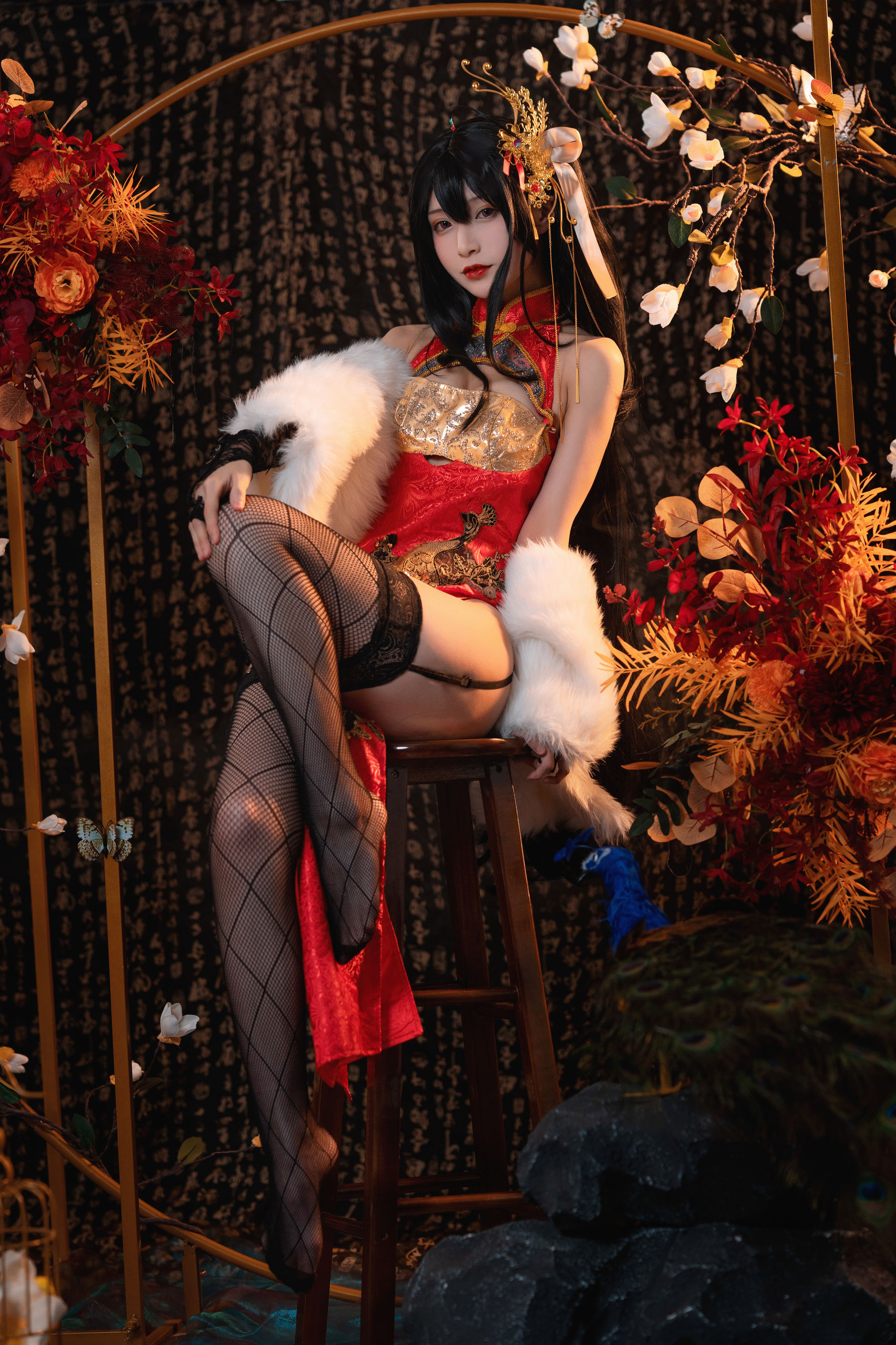 动漫博主铁板烧鬼舞w – 大凤旗袍 [30P]