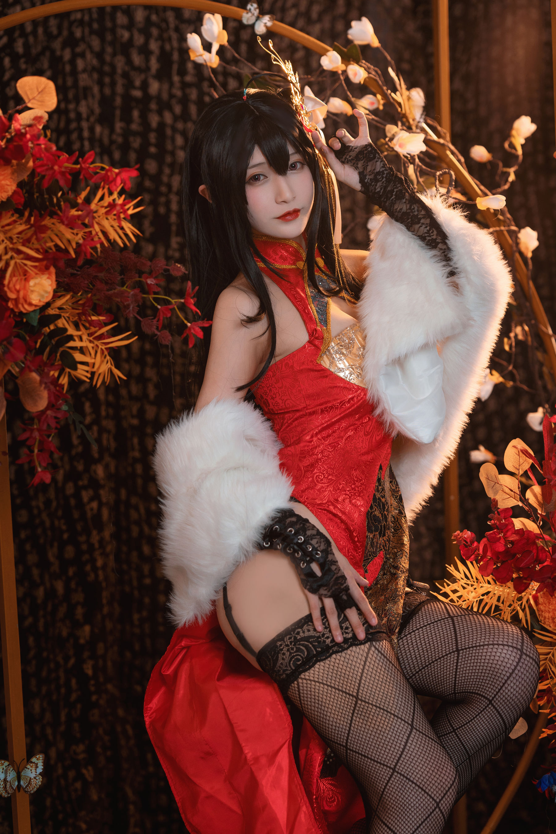 动漫博主铁板烧鬼舞w – 大凤旗袍 [30P]