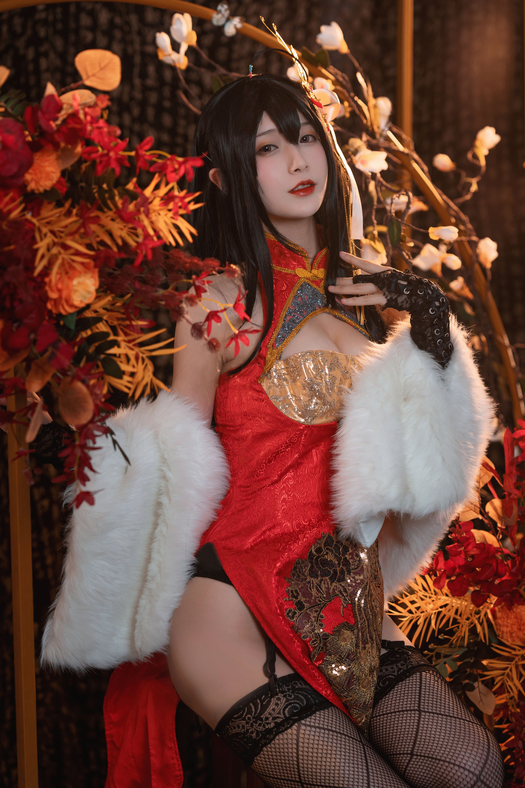 动漫博主铁板烧鬼舞w – 大凤旗袍 [30P]