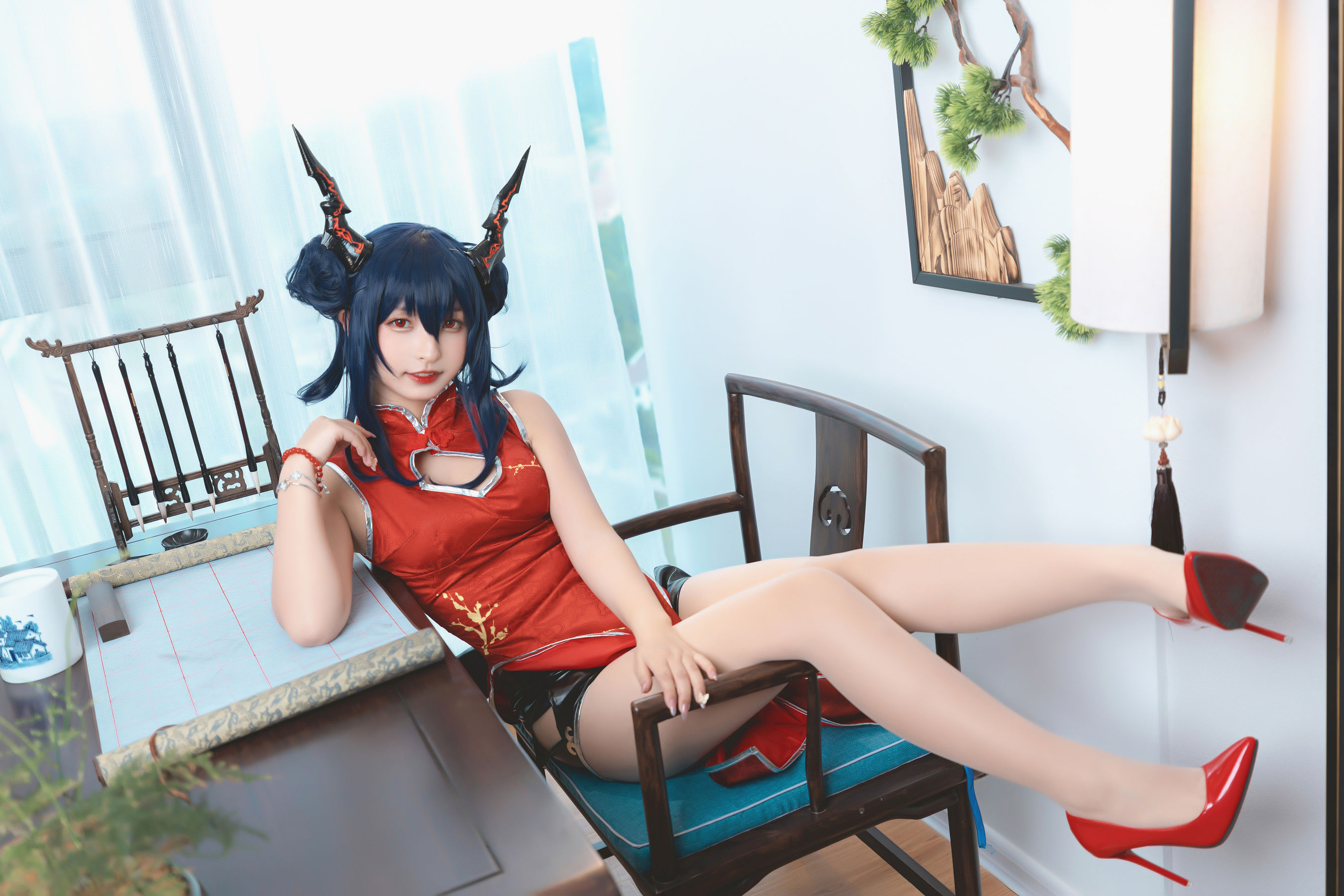 [Cosplay写真] 萝莉神楽坂真冬 – 旗袍魔女 [75P]