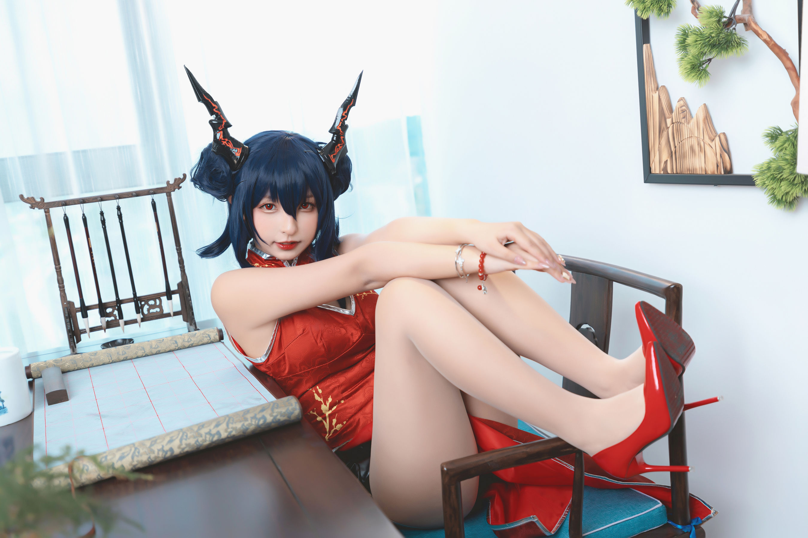 [Cosplay写真] 萝莉神楽坂真冬 – 旗袍魔女 [75P]