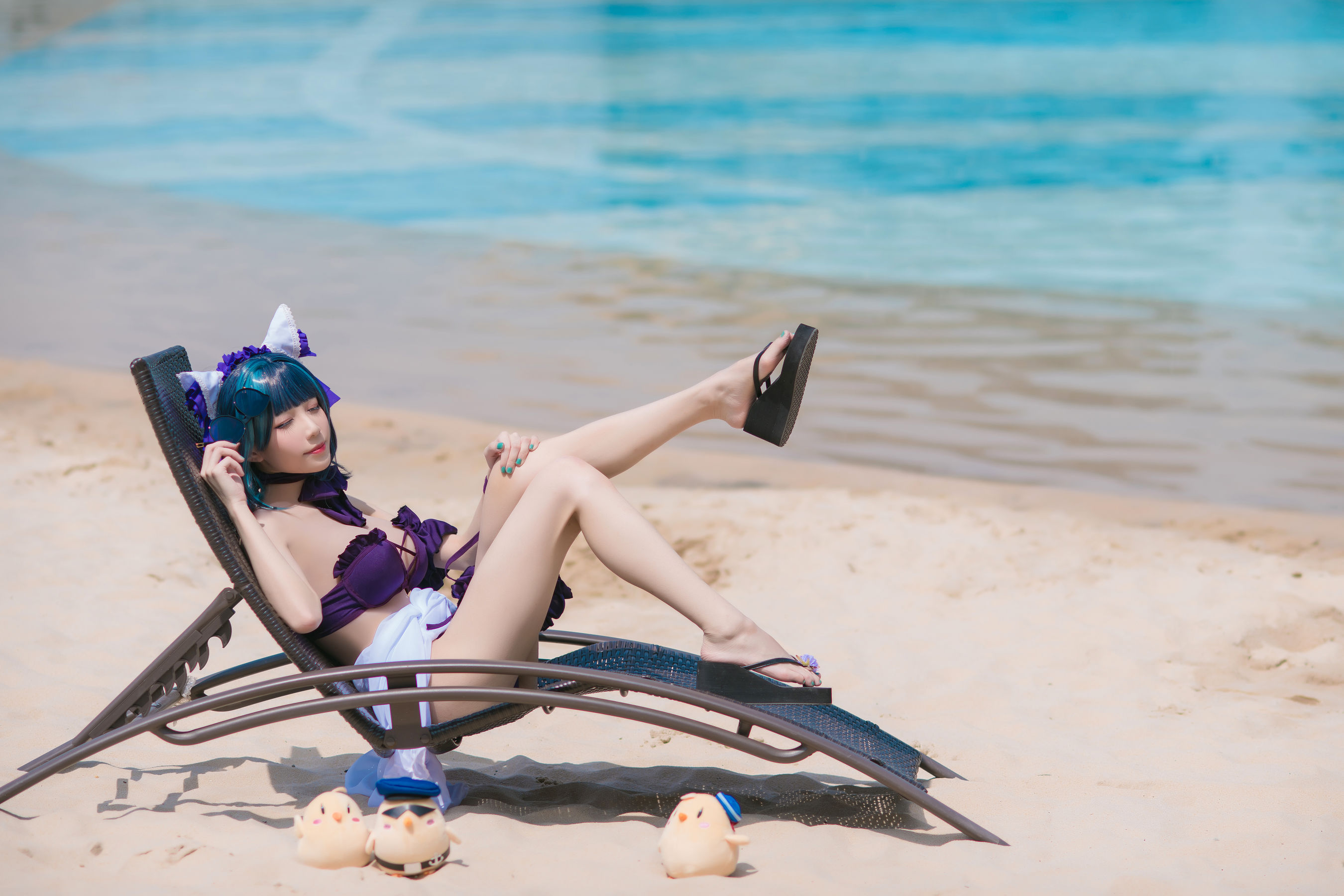 Tomoyo酱 – 碧蓝 柴郡泳装 [18P]