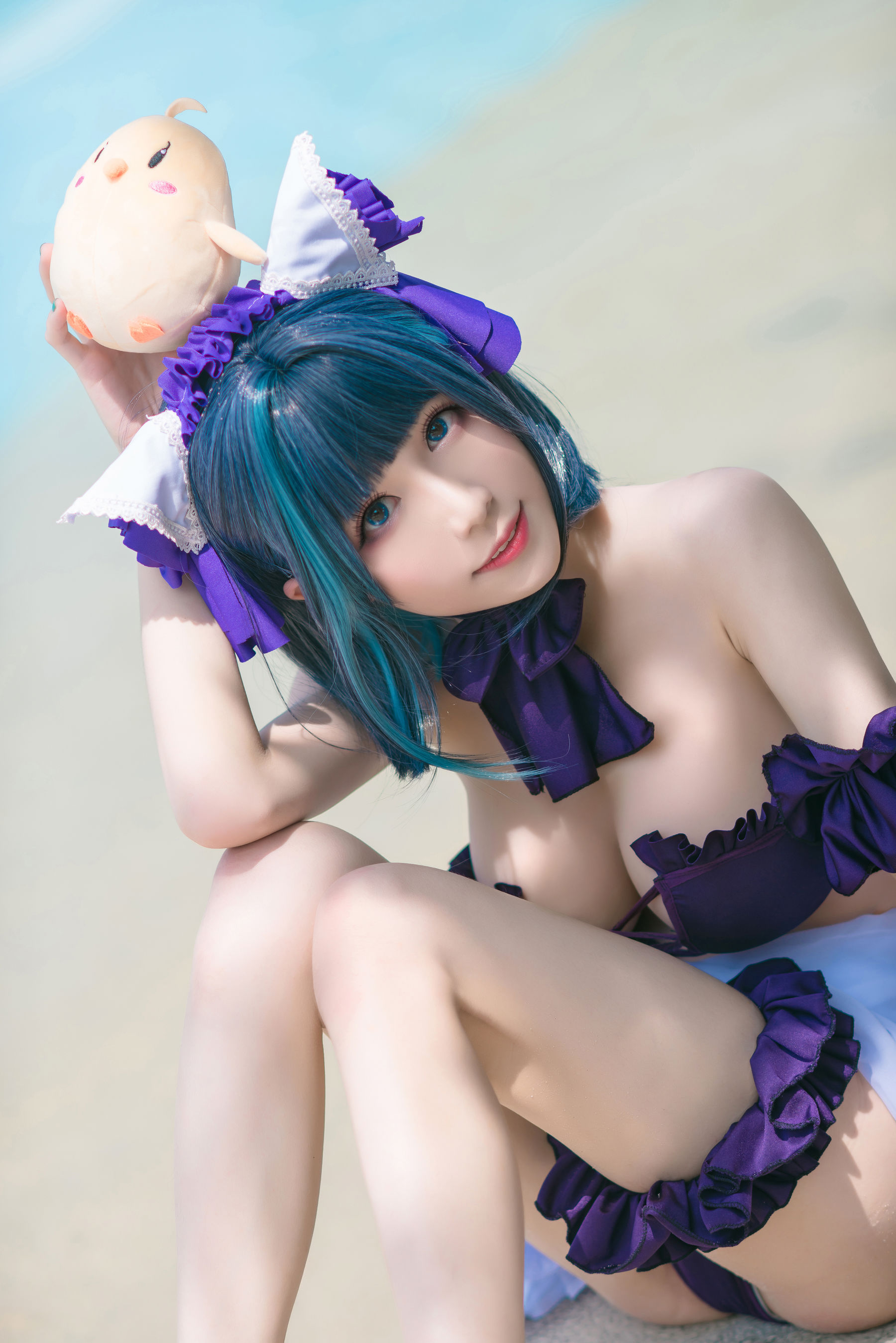 Tomoyo酱 – 碧蓝 柴郡泳装 [18P]