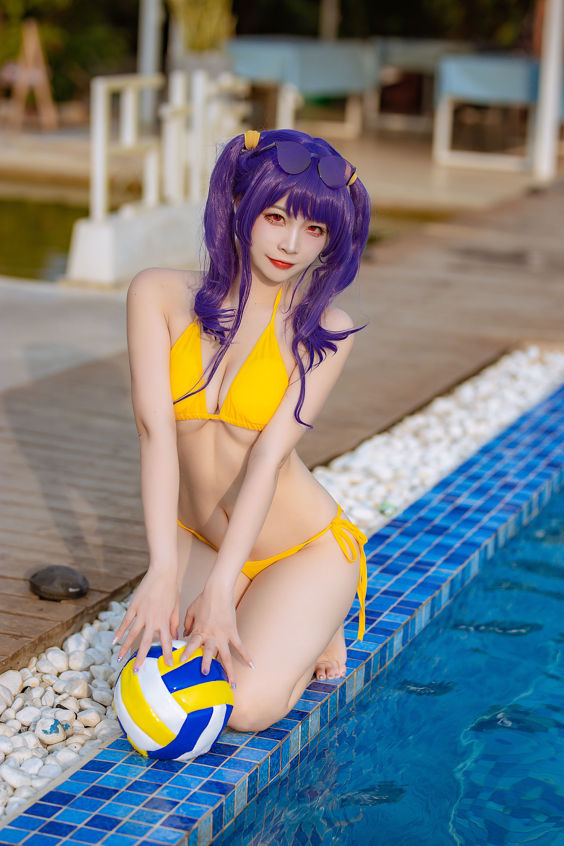 人气Coser二佐Nisa – 碧蓝 波拉泳装 [20P]