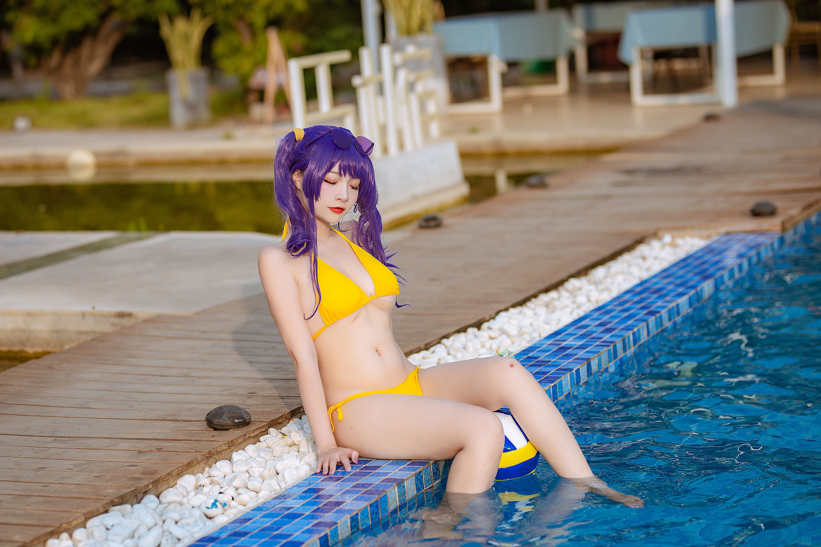 人气Coser二佐Nisa – 碧蓝 波拉泳装 [20P]