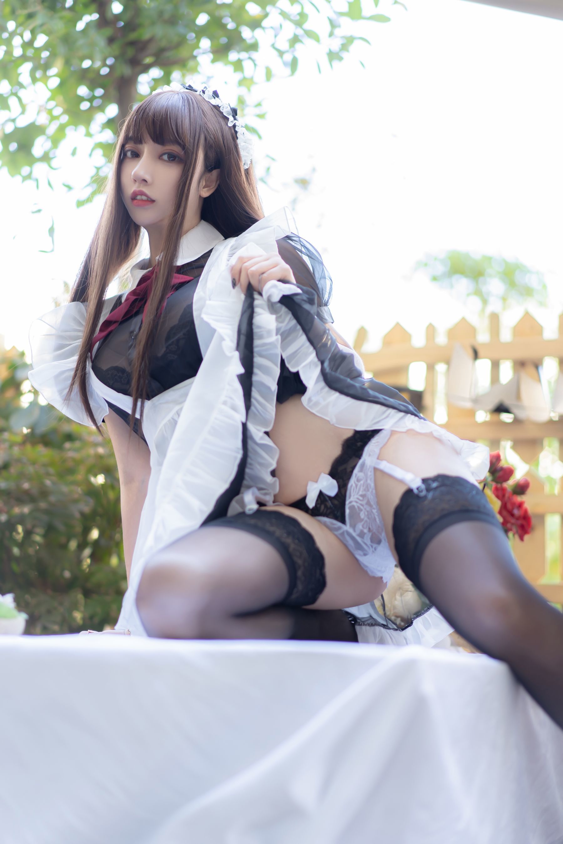 斗鱼米线线sama写真 透明女仆 [49P]