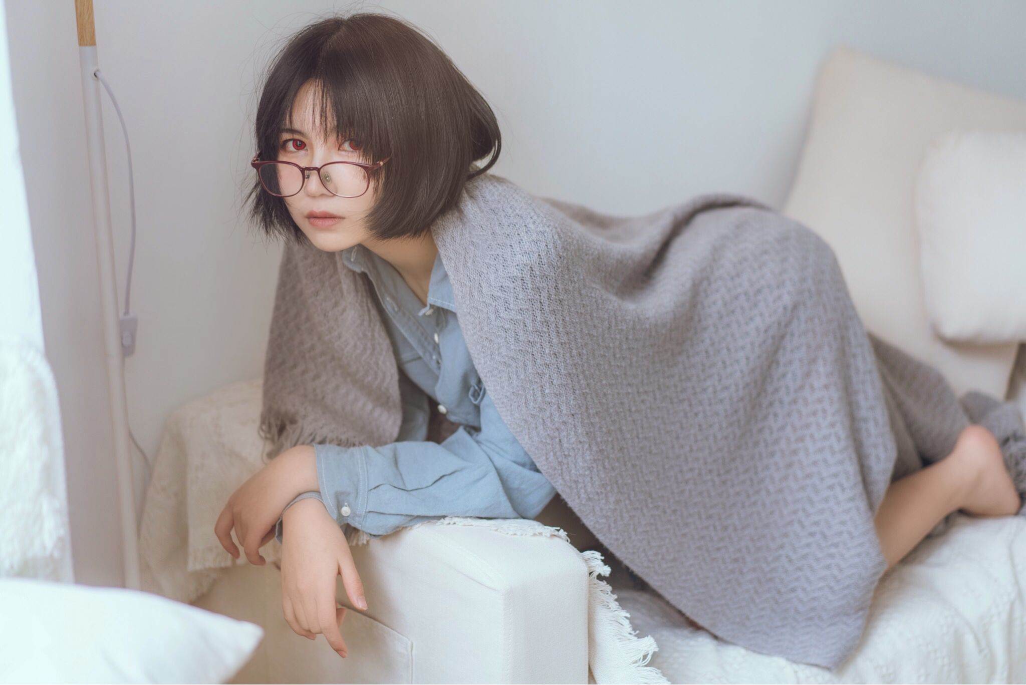 COSER美女逐月su 蓝色衬衫 [22P] 插图8