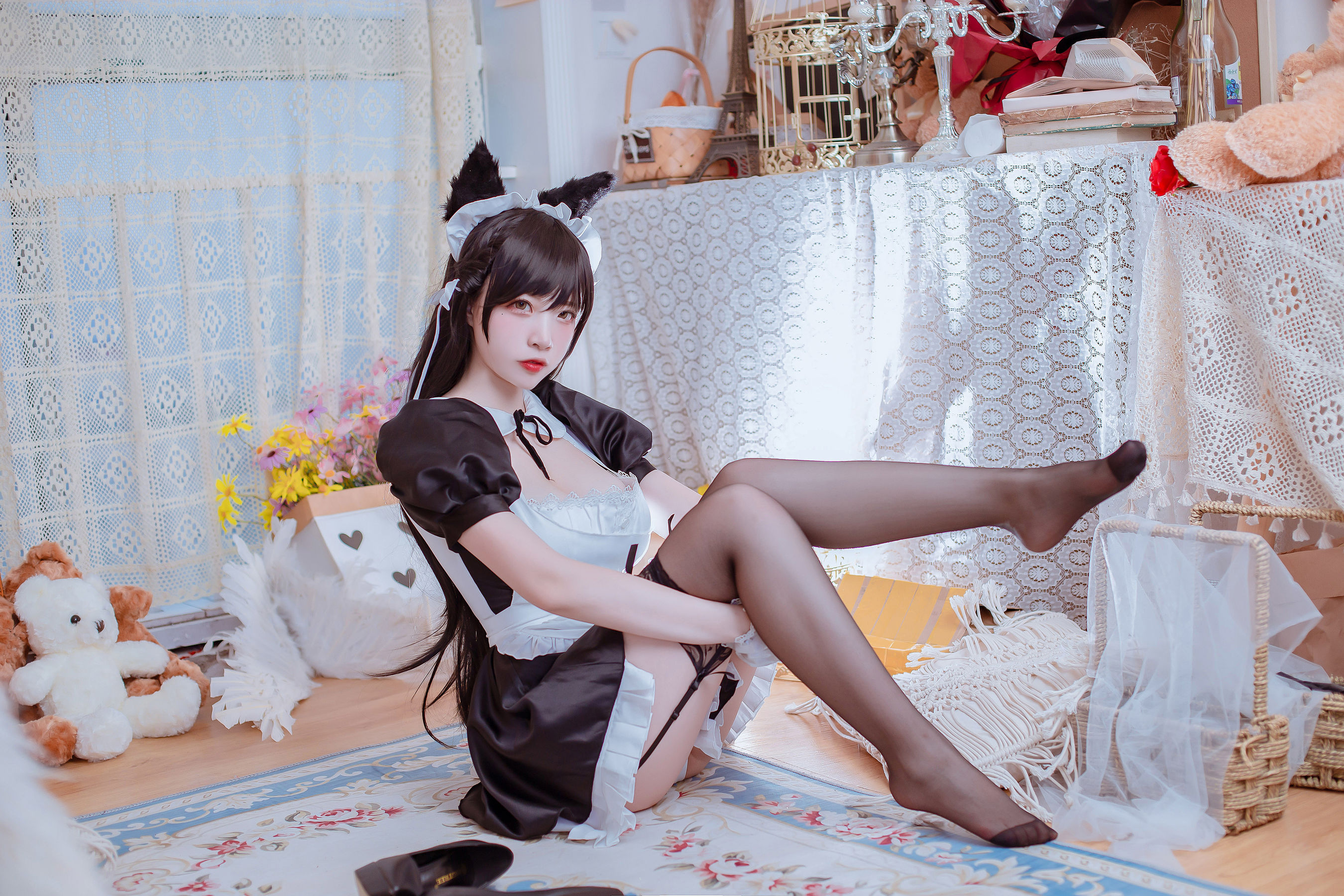 [Cosplay写真] 人气Coser二佐Nisa – 犬之眷之碧蓝爱宕 女仆 [19P]