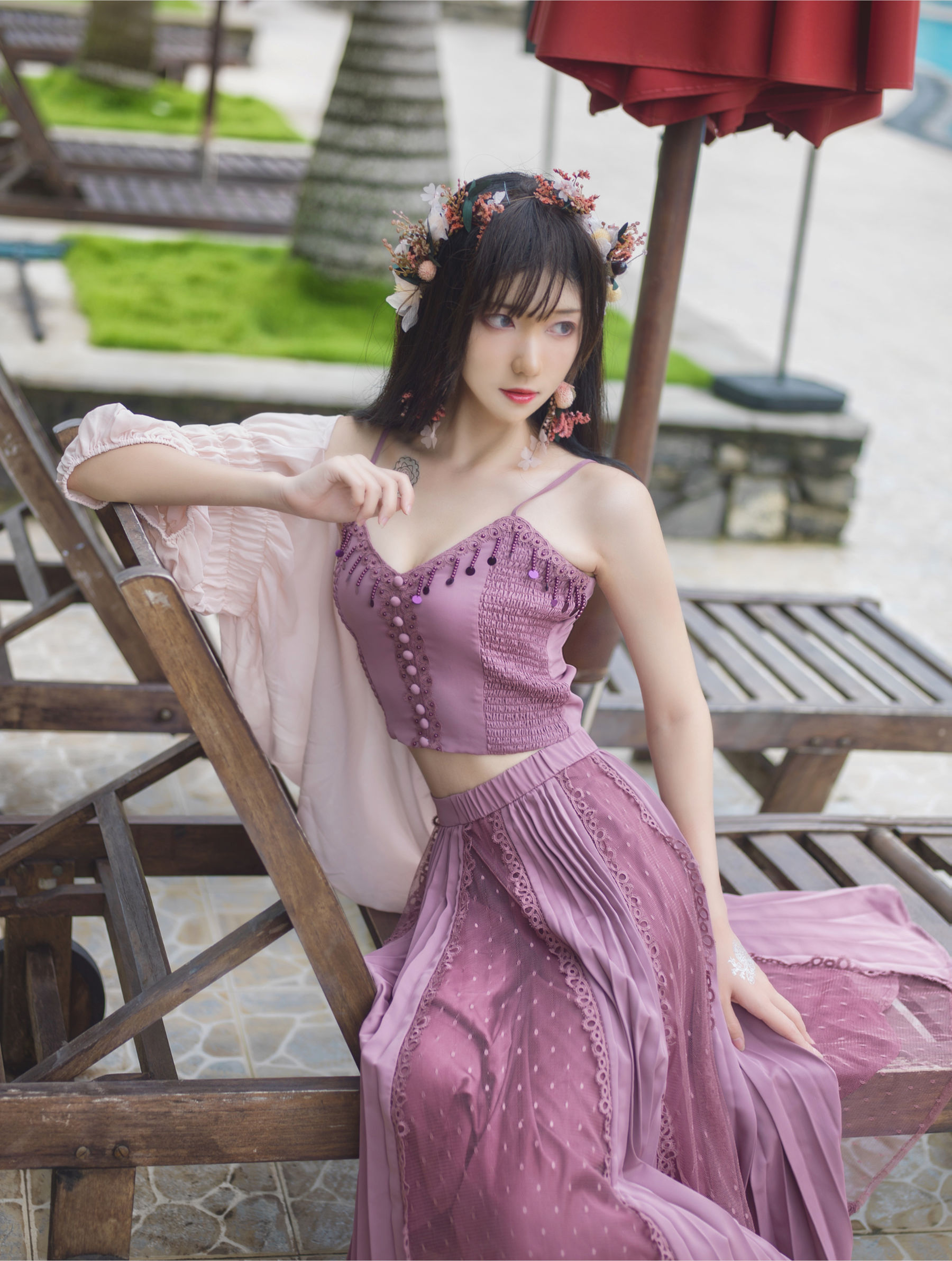 [Cosplay写真] 动漫博主南桃Momoko – 紫日常 [10P]