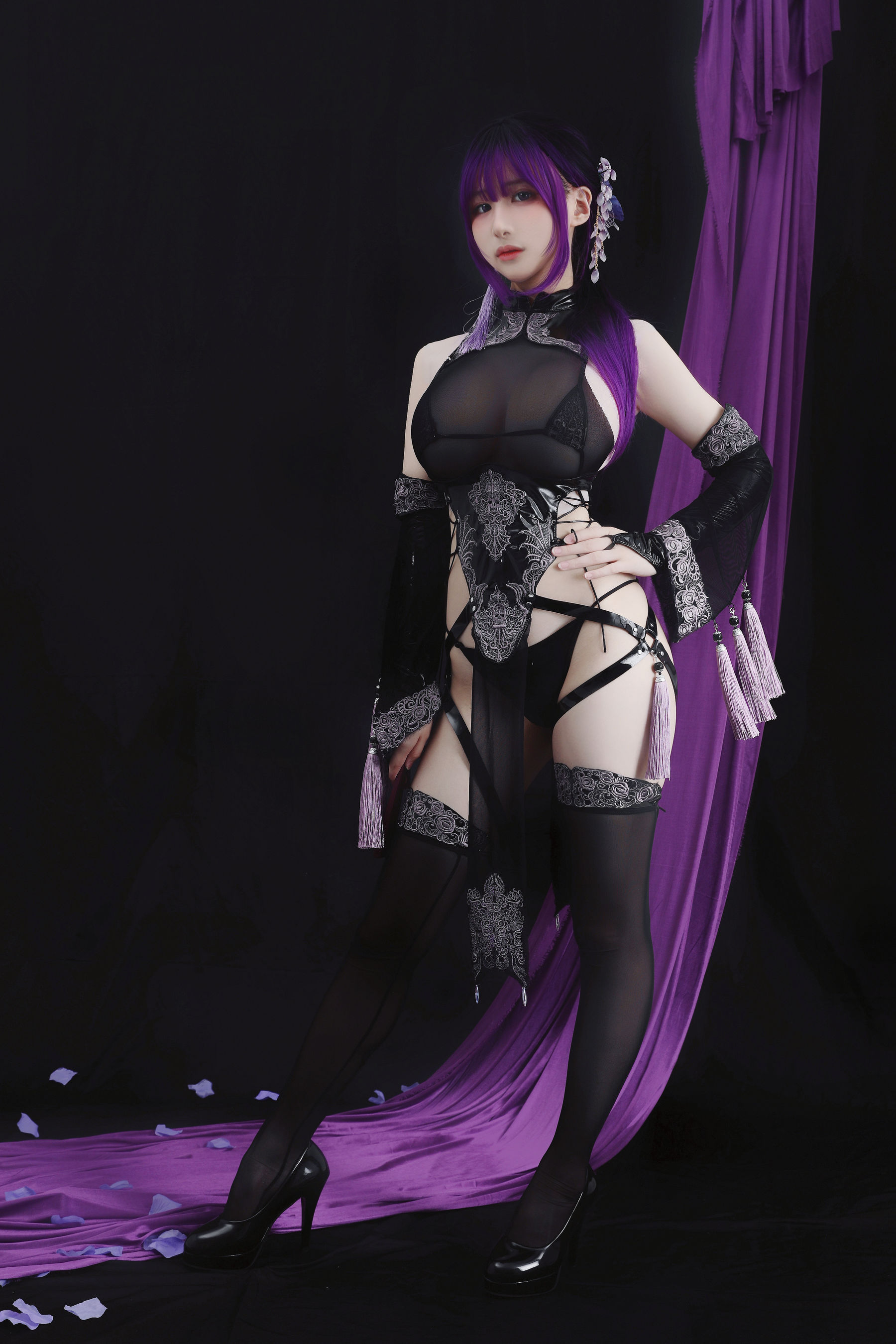 幼愛youmeko – 紫流苏旗袍 [35P]