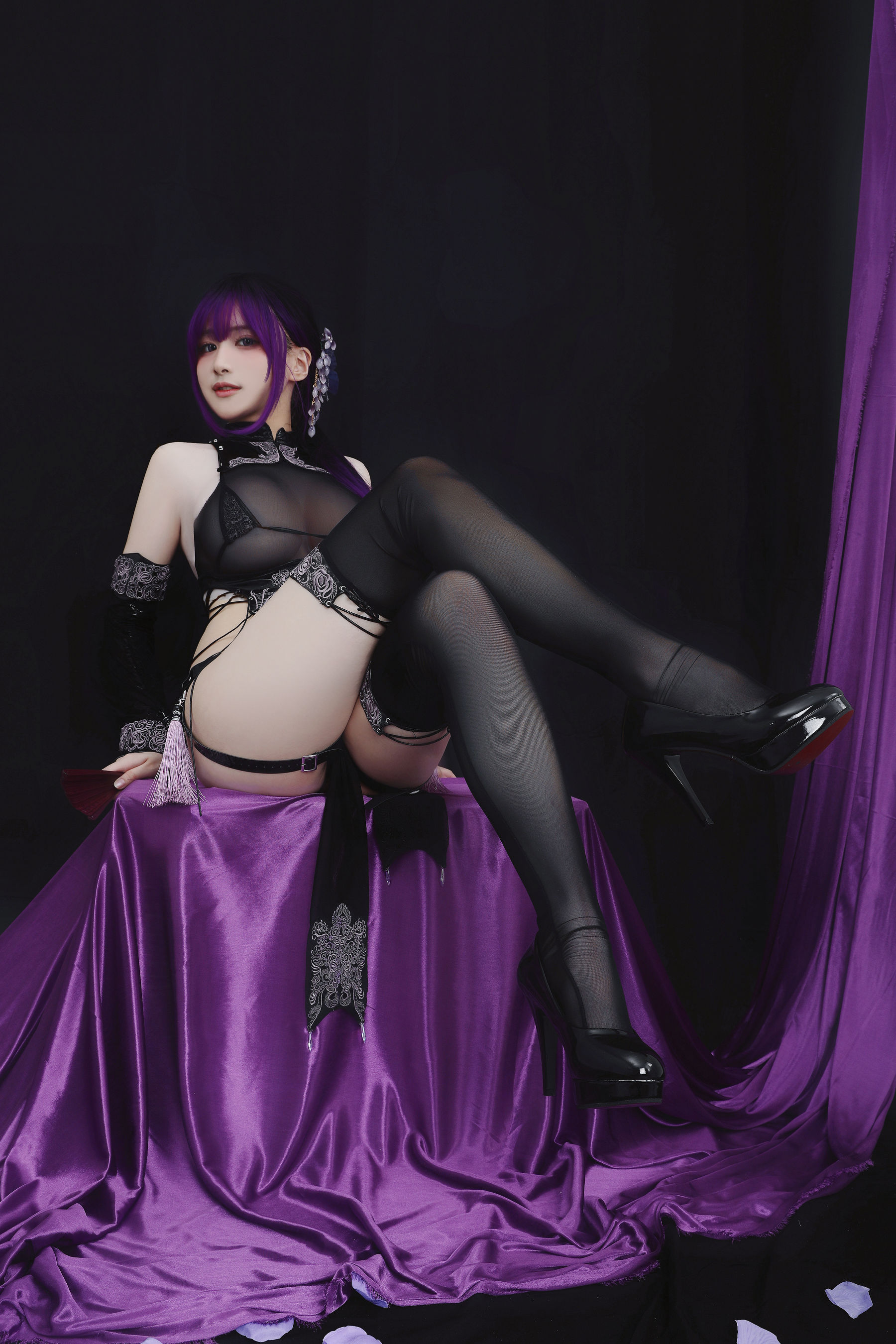 幼愛youmeko – 紫流苏旗袍 [35P]