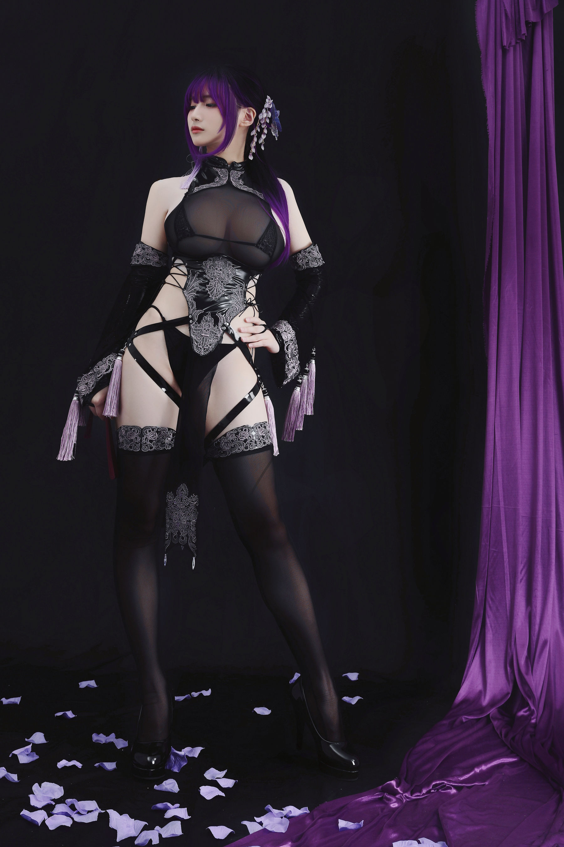 幼愛youmeko – 紫流苏旗袍 [35P]