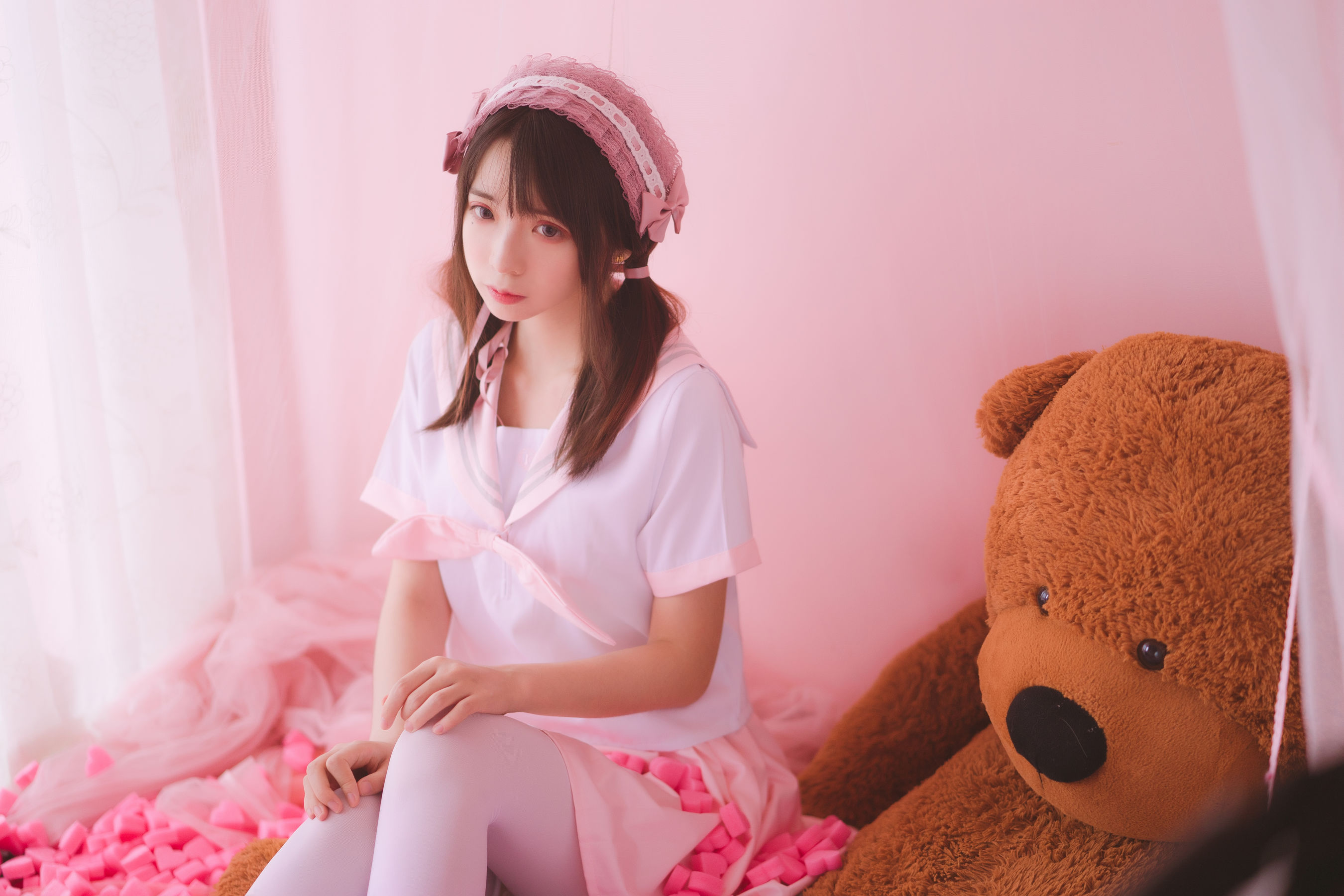 [萝莉COS] 疯猫ss《丝袜狂想曲(粉)》 [54P]